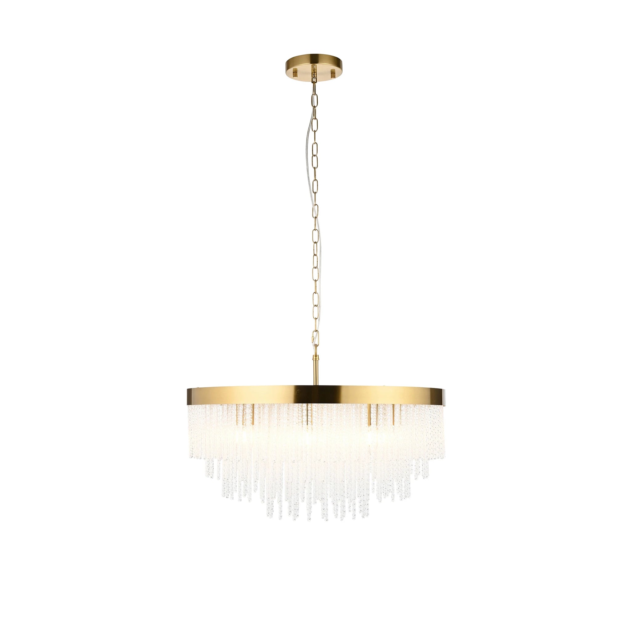 Lumario Grand Brushed Aged Brass 9 Light Pendant