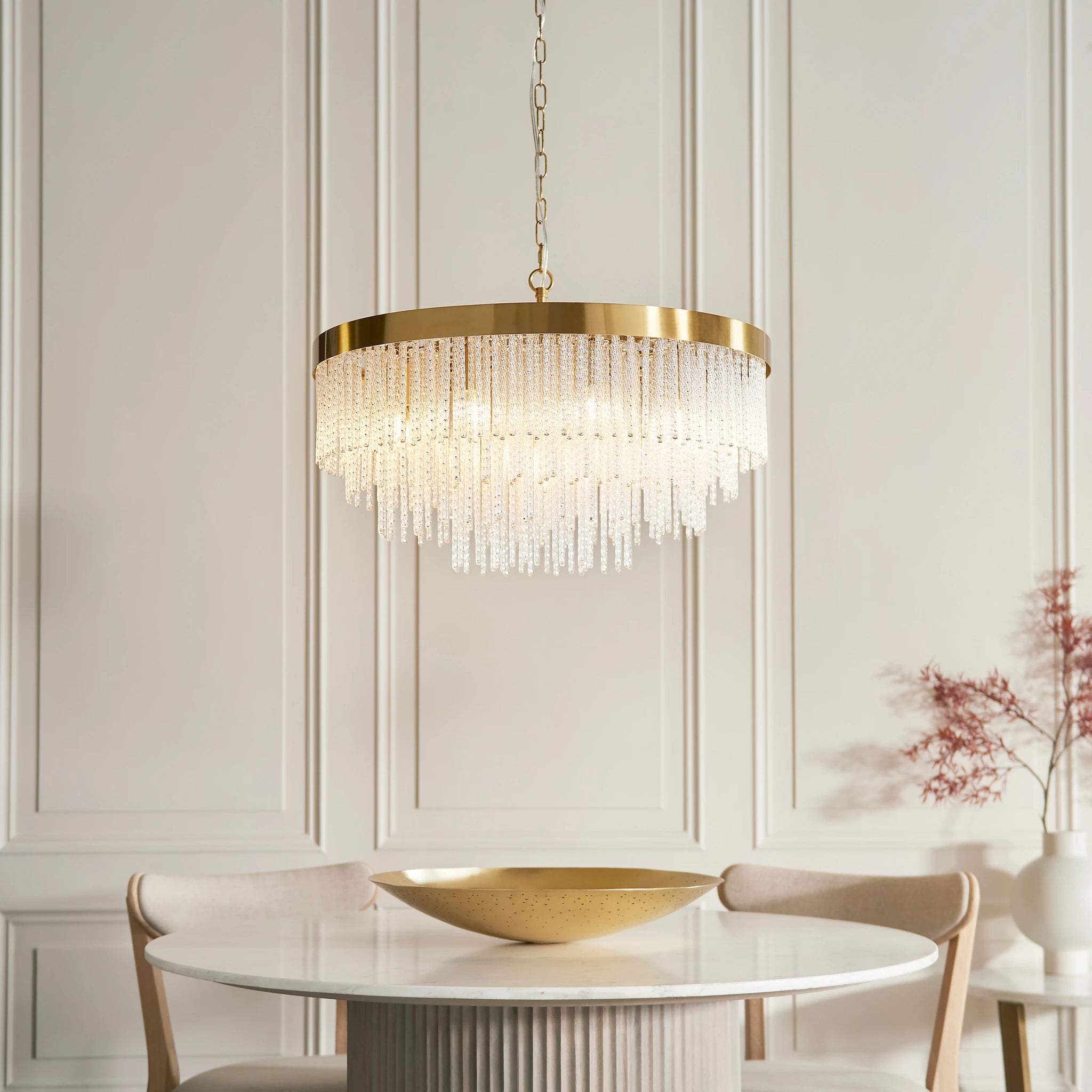 Lumario Grand Brushed Aged Brass 9 Light Pendant