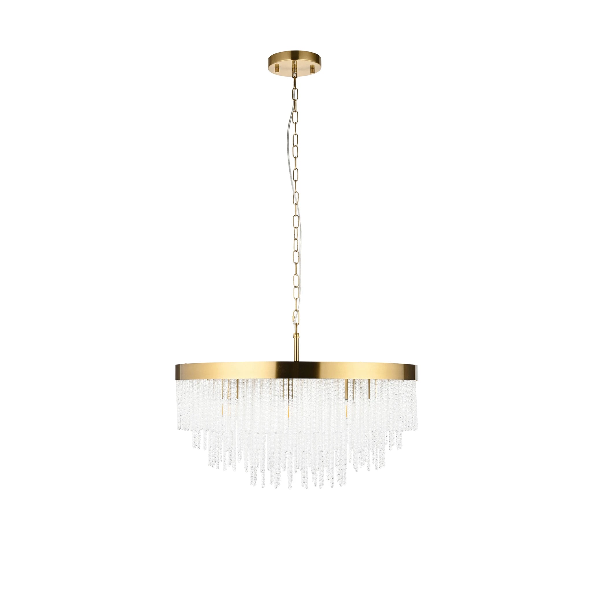 Lumario Grand Brushed Aged Brass 9 Light Pendant
