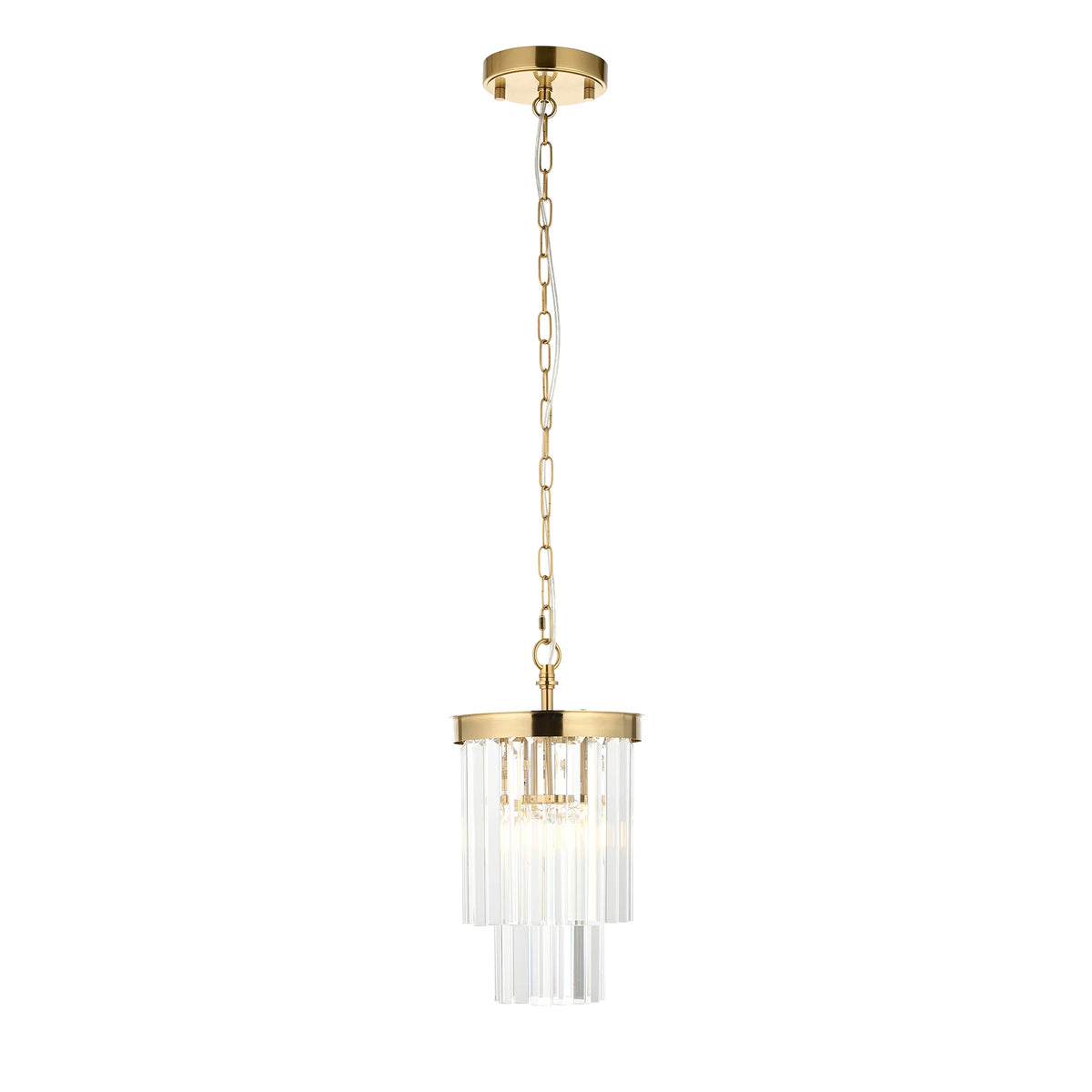 Reagan Brushed Aged Brass Single Pendant Light