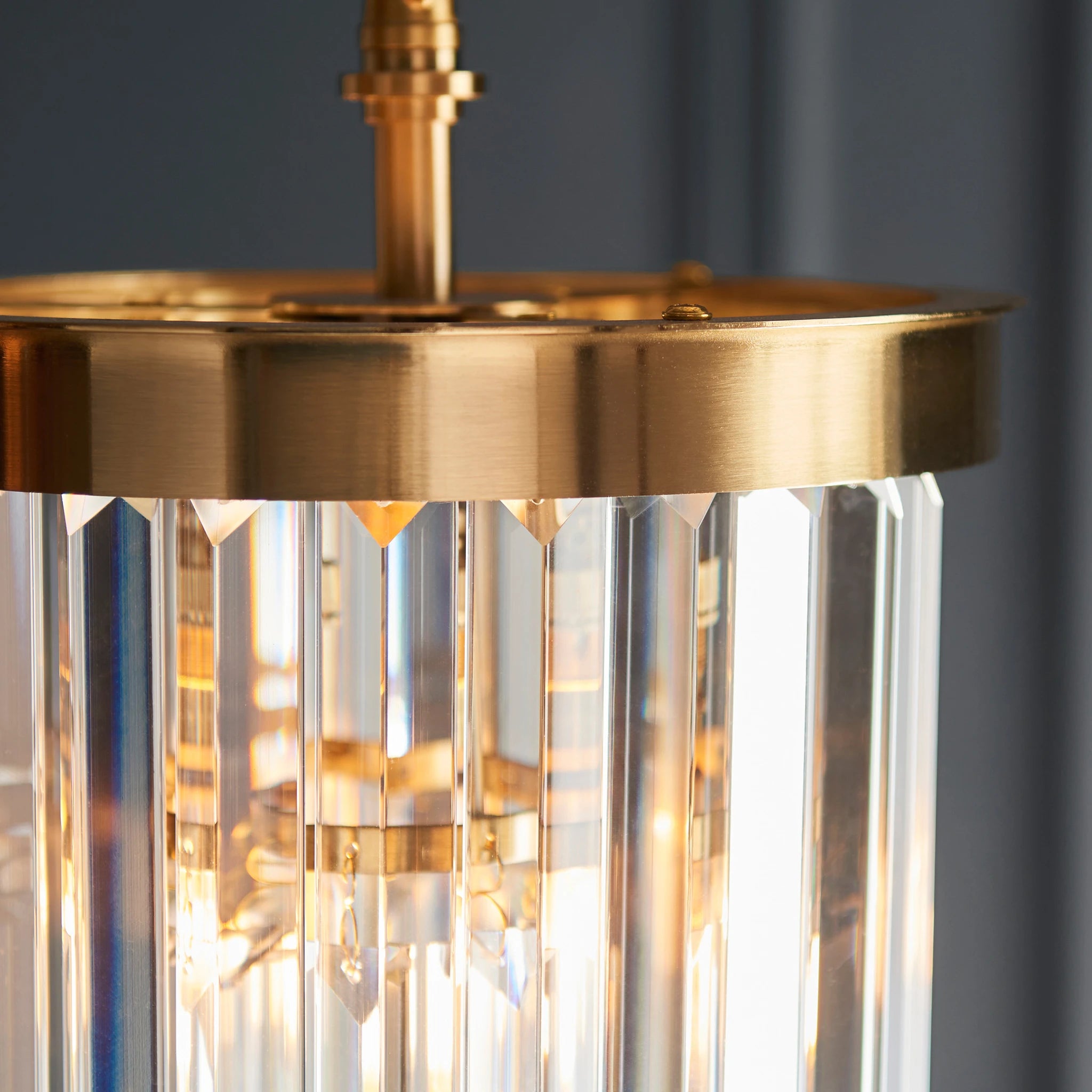 Reagan Brushed Aged Brass Single Pendant Light