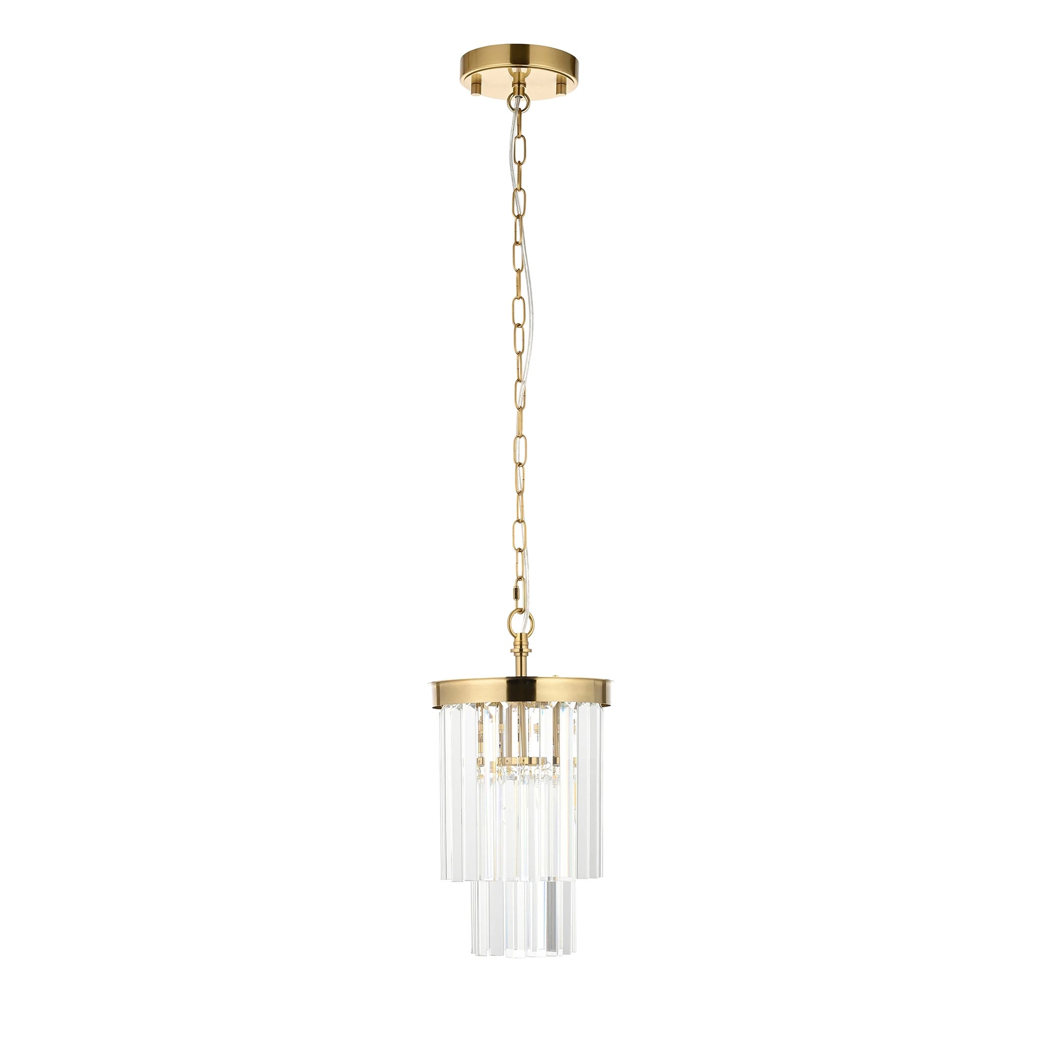 Reagan Brushed Aged Brass Single Pendant Light