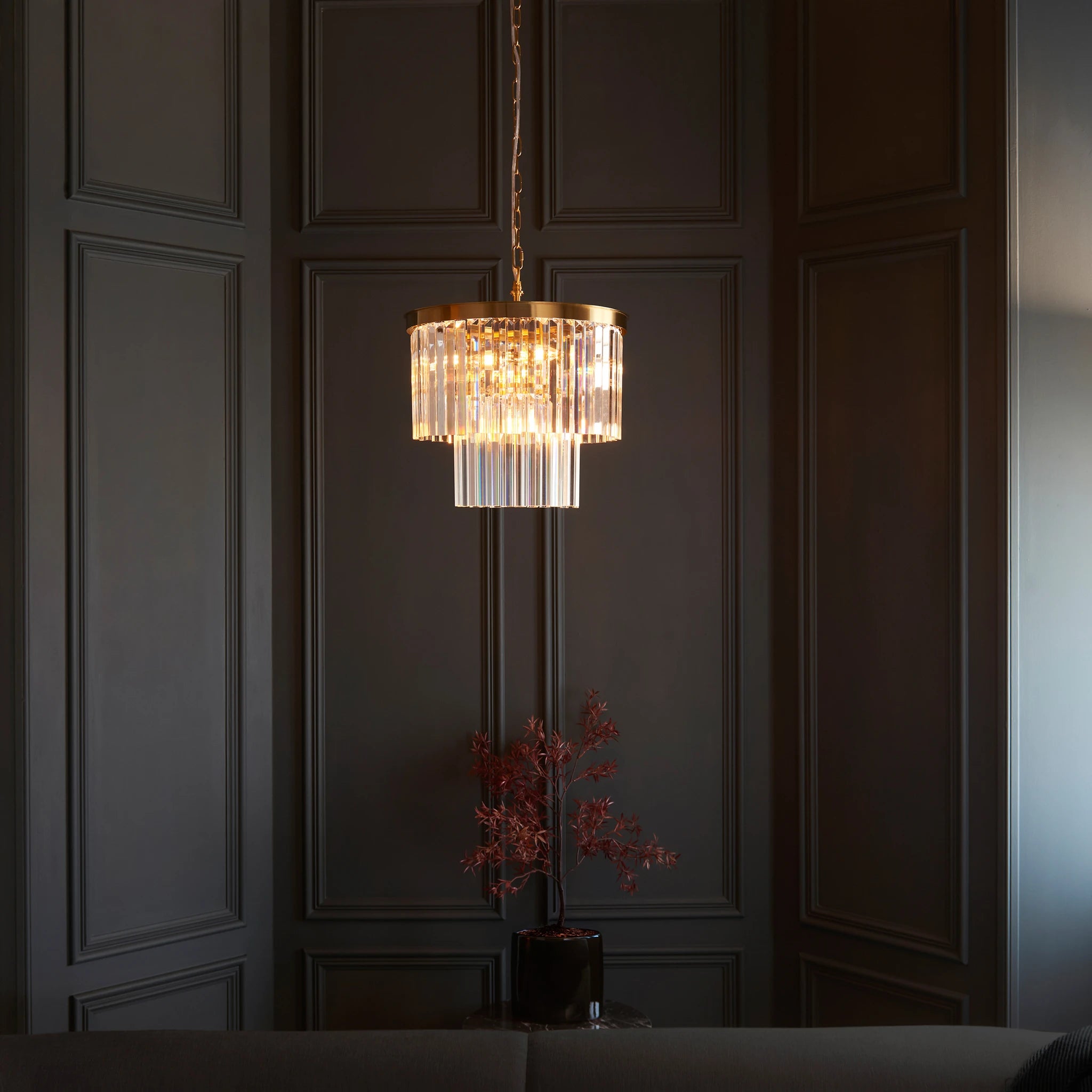 Reagan Brushed Aged Brass 4 Light Pendant