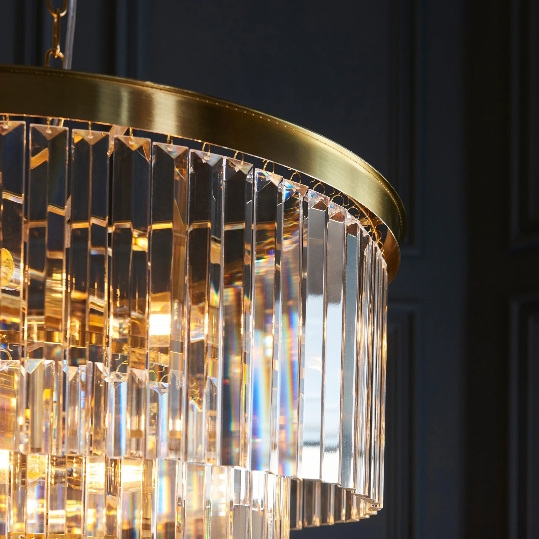 Reagan Brushed Aged Brass 7 Light Pendant