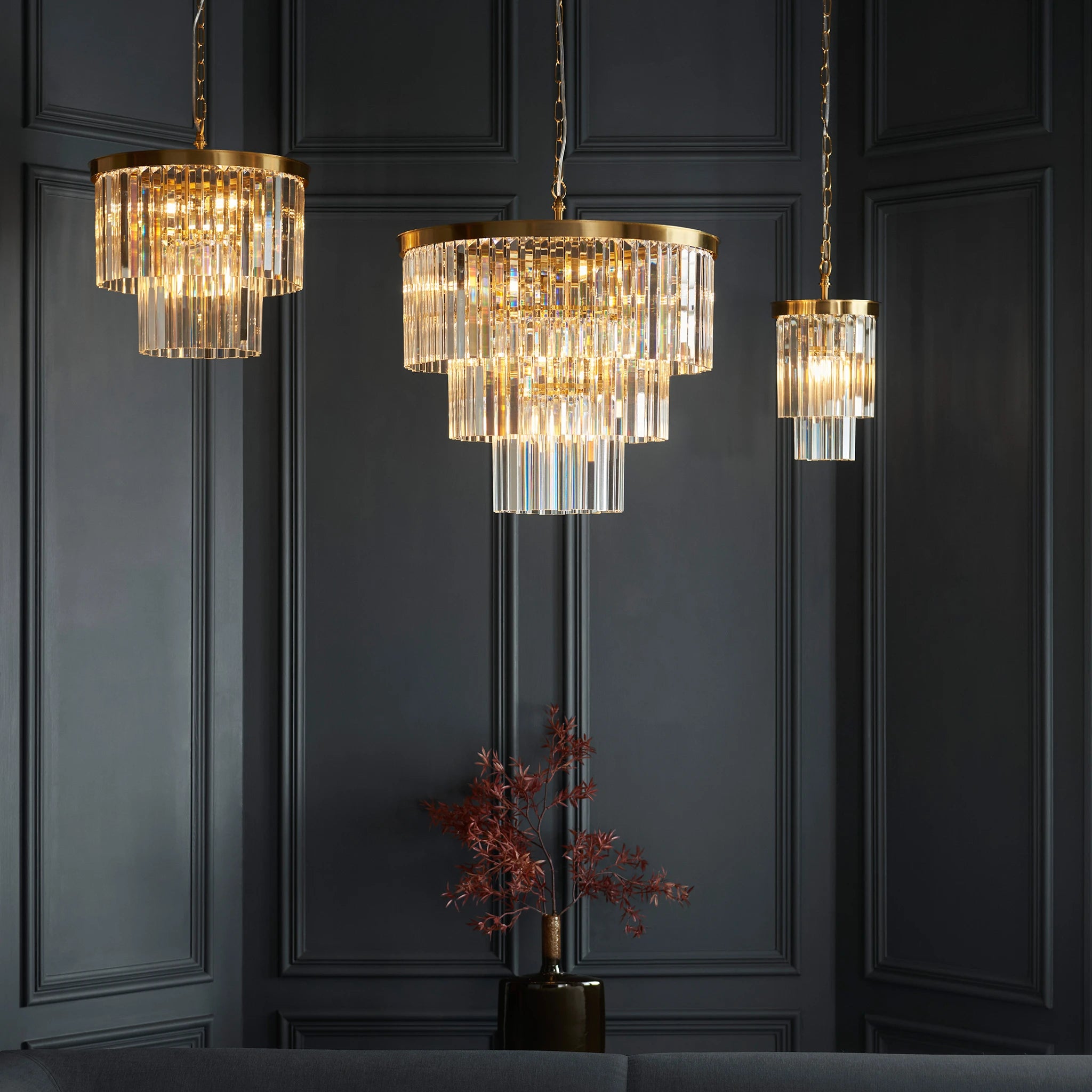 Reagan Brushed Aged Brass 7 Light Pendant
