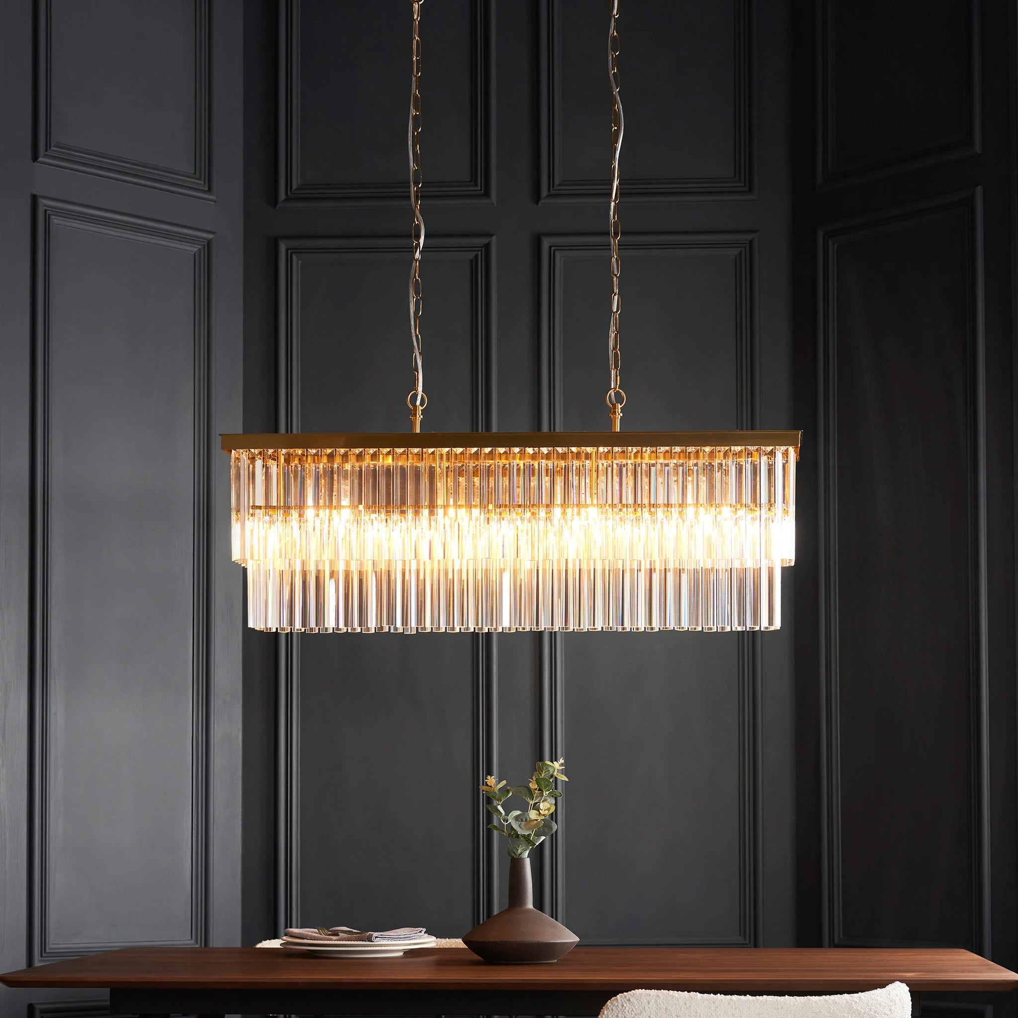 Reagan Brushed Aged Brass 4 Light Bar Pendant