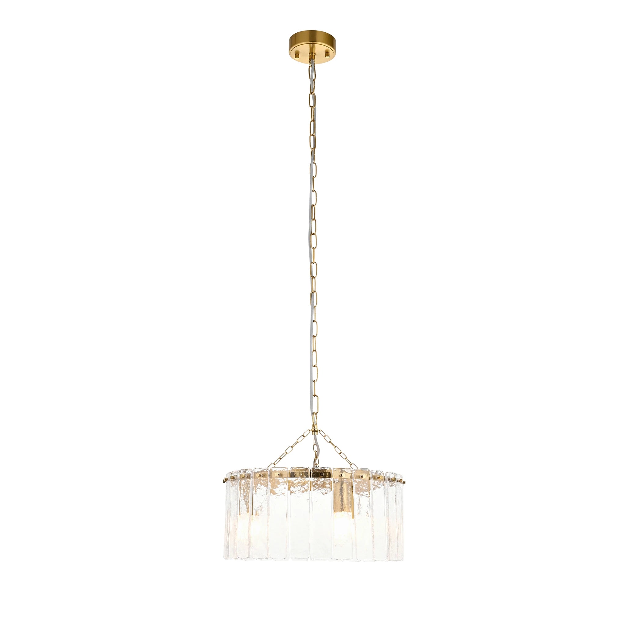 Orlena Brushed Aged Brass 3 Light Pendant