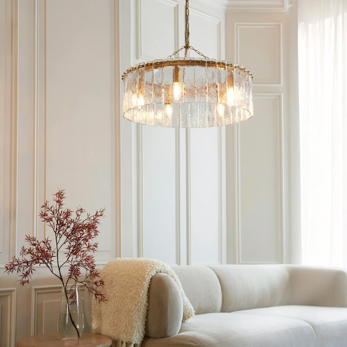 Orlena Brushed Aged Brass 5 Light Pendant