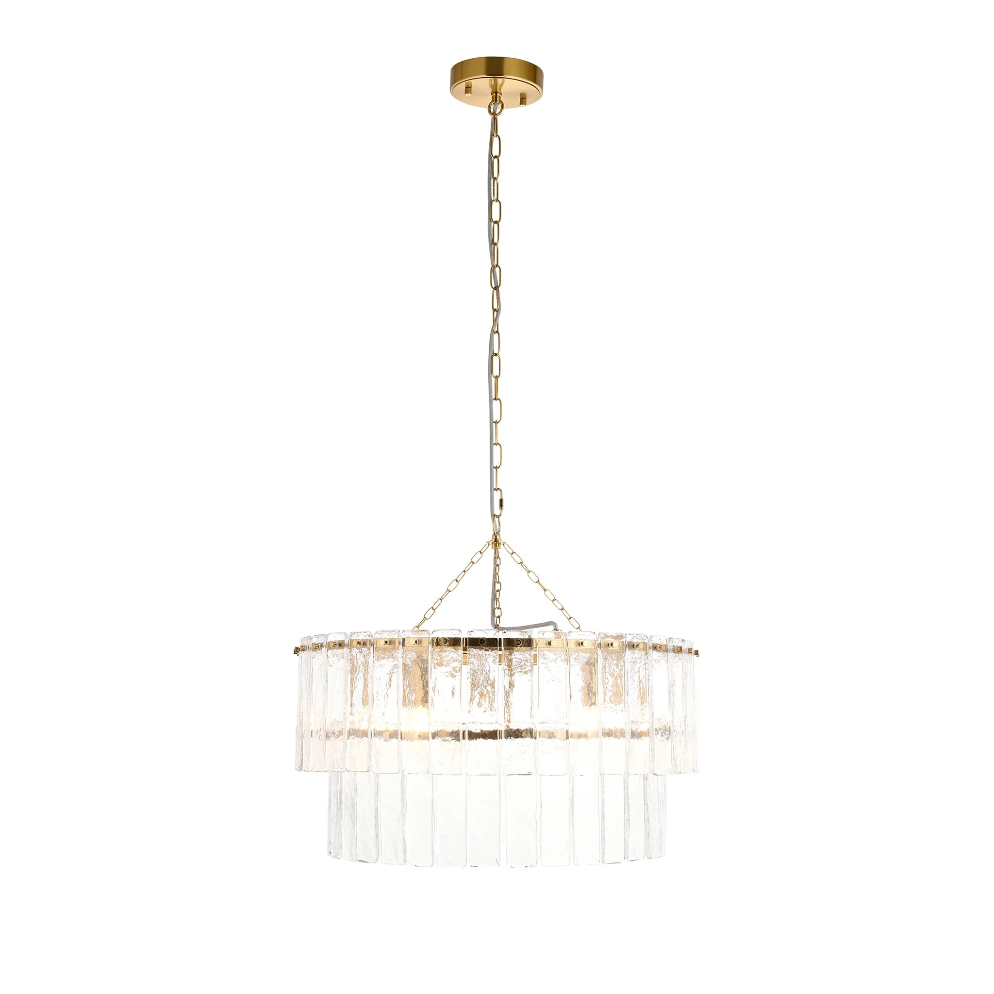 Orlena Brushed Aged Brass 5 Light Tiered Pendant