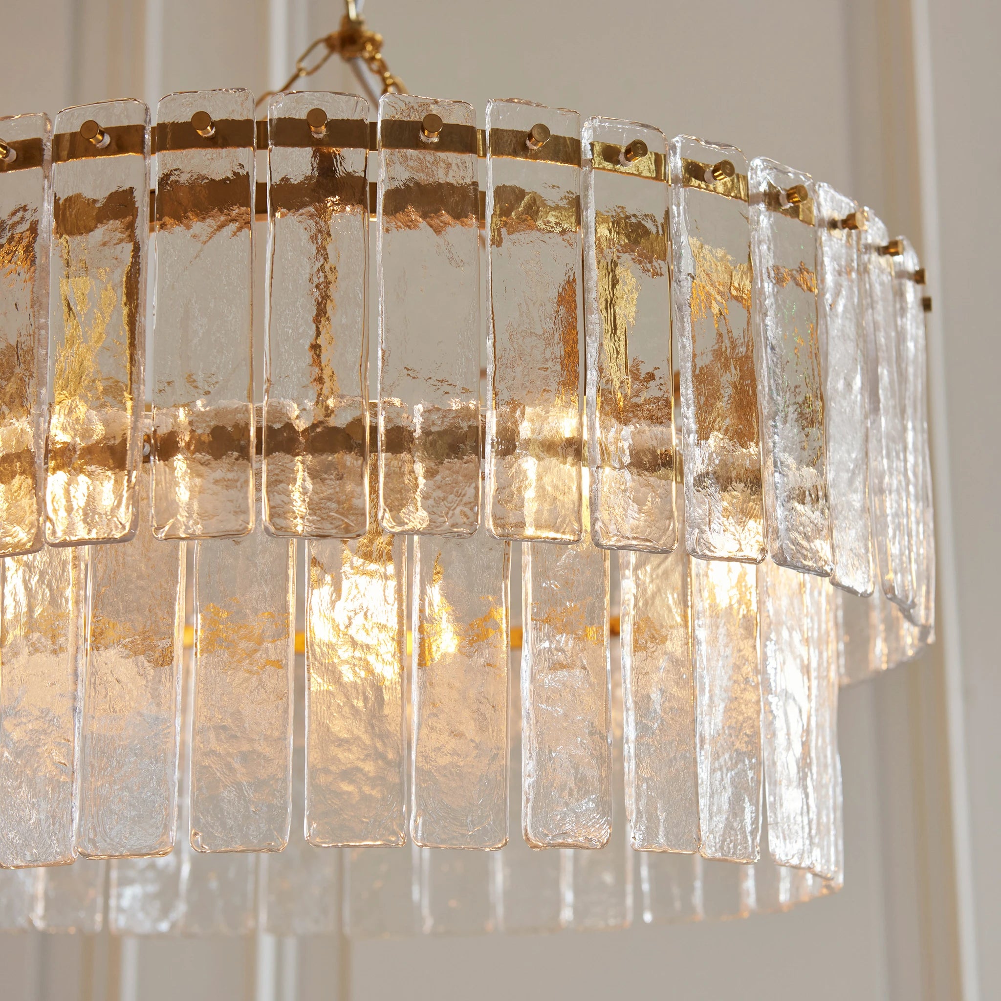 Orlena Brushed Aged Brass 5 Light Tiered Pendant