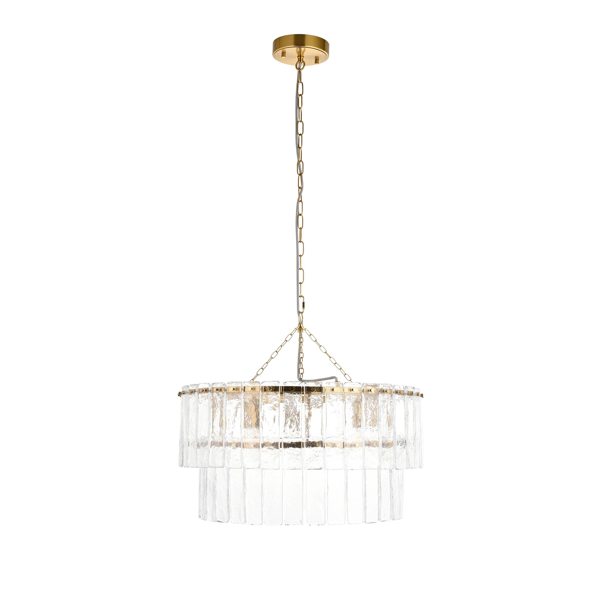 Orlena Brushed Aged Brass 5 Light Tiered Pendant