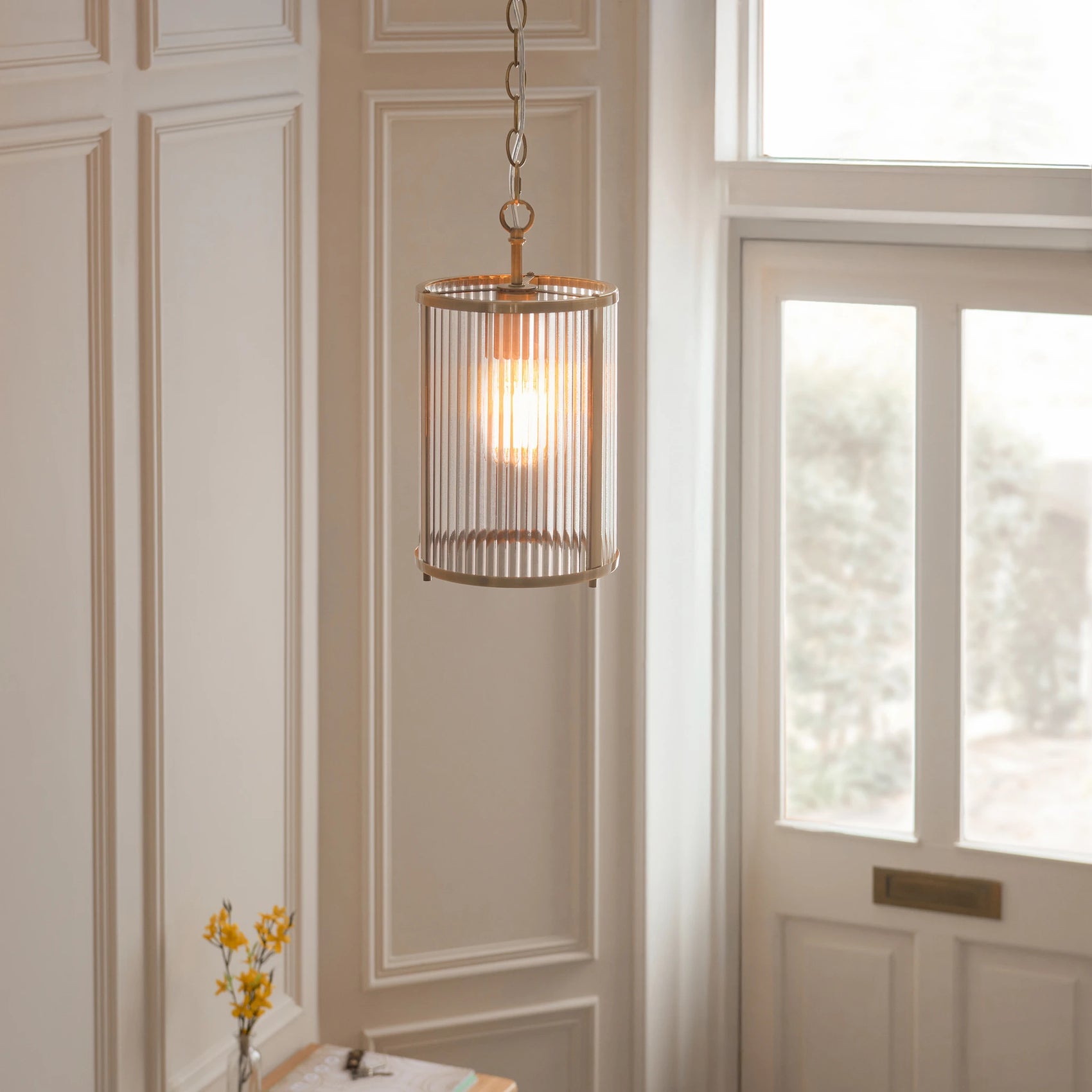 Hayden Antique Brass Single Pendant Light