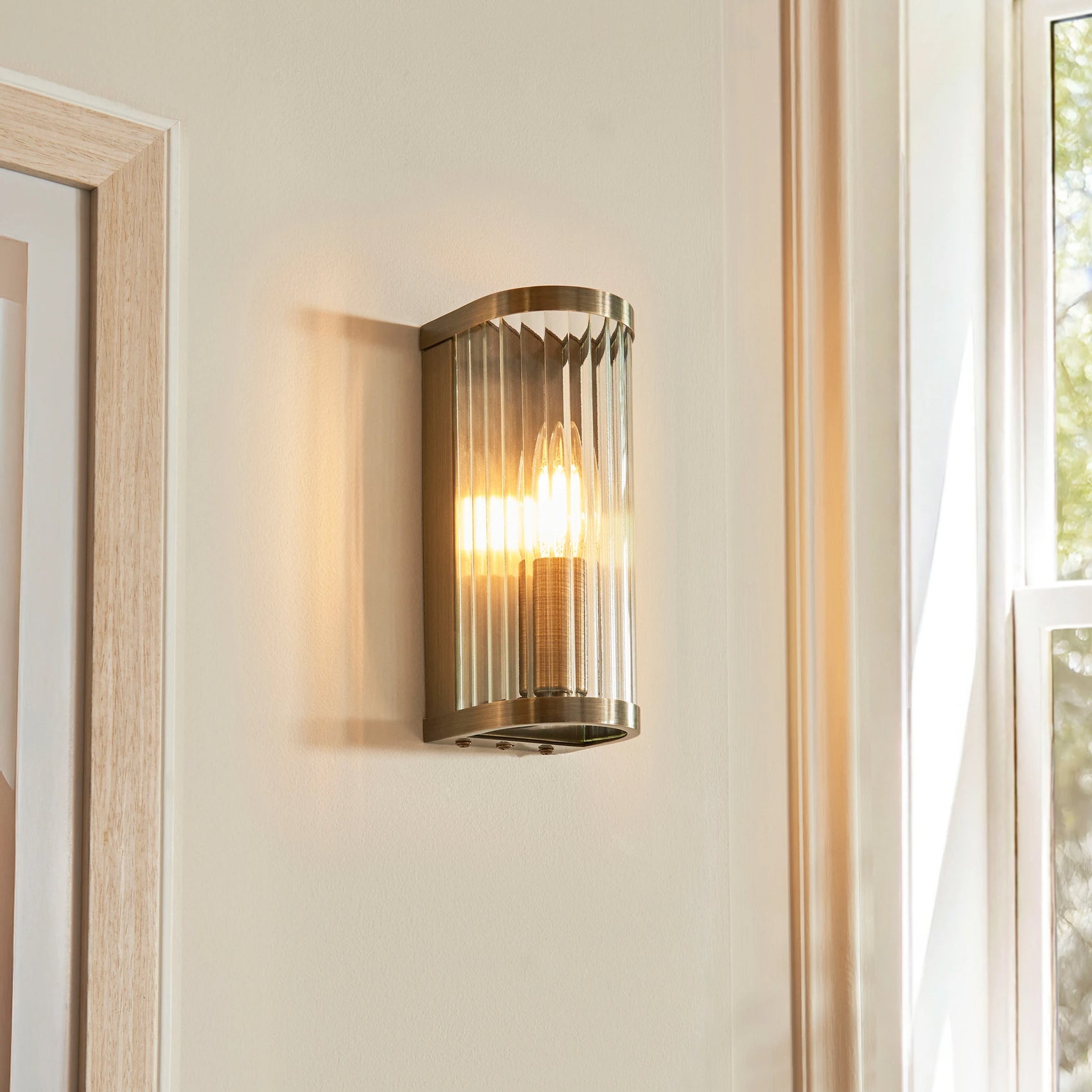 Hayden Antique Brass Single Wall Light