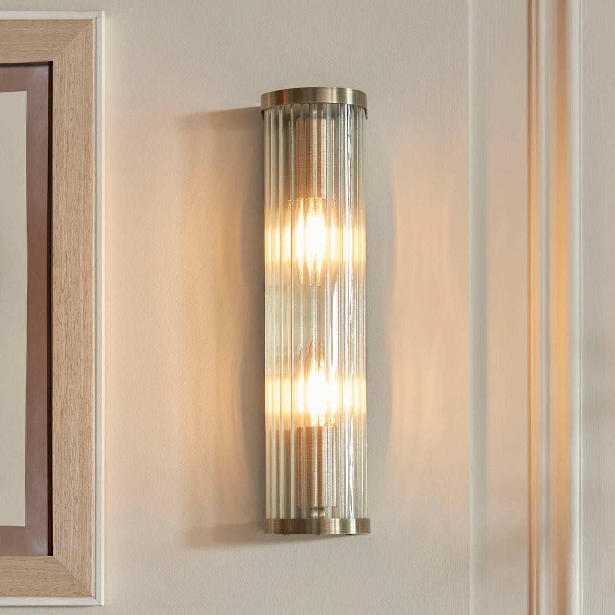 Hayden Antique Brass 2 Light Wall Light