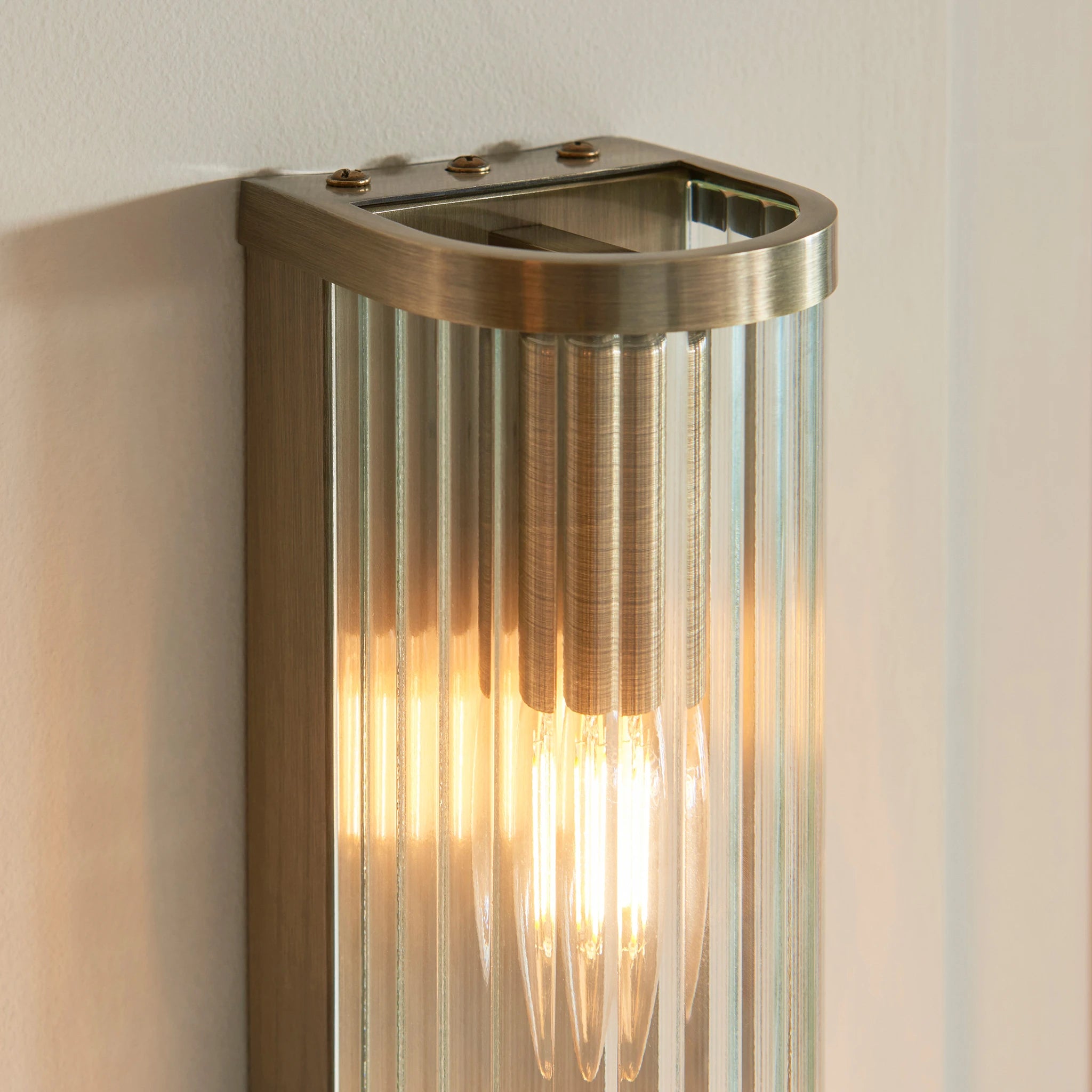 Hayden Antique Brass 2 Light Wall Light