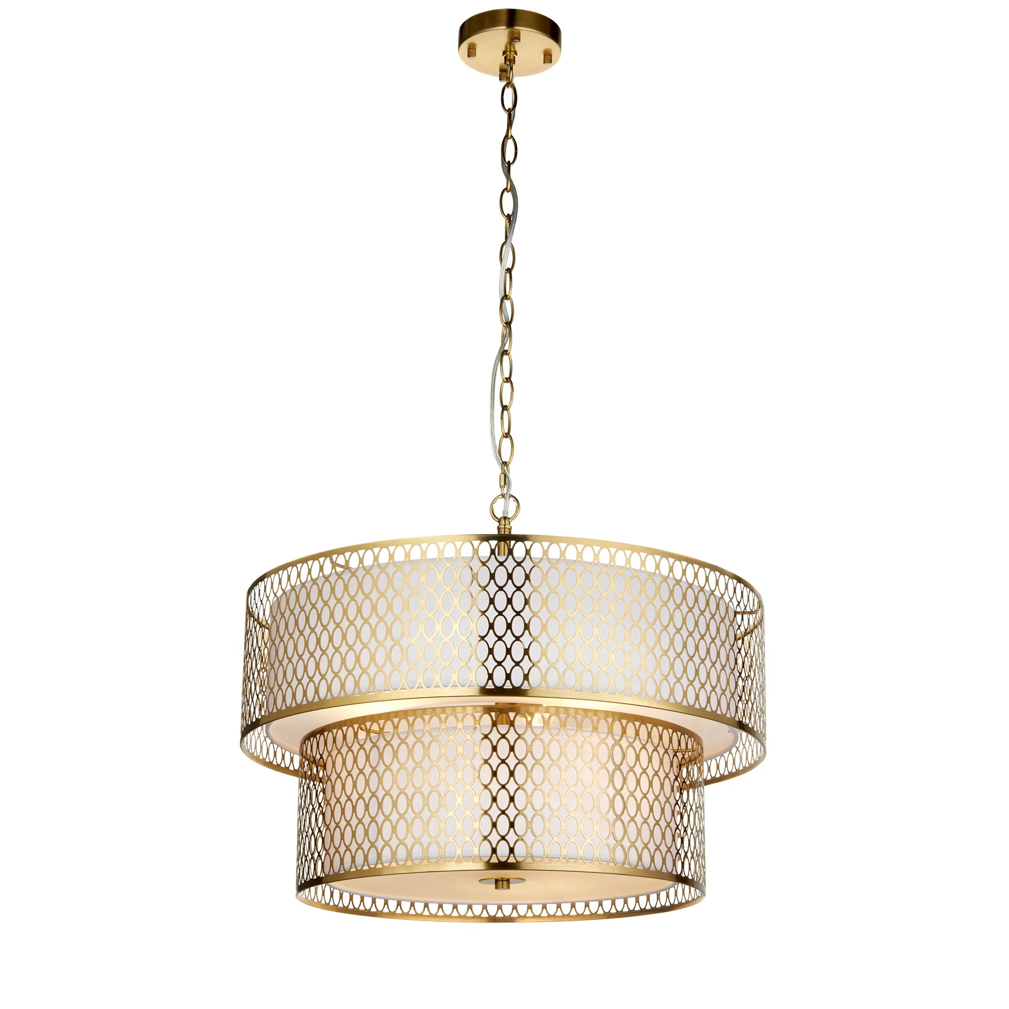 Cortez Gold & White 6 Light Pendant