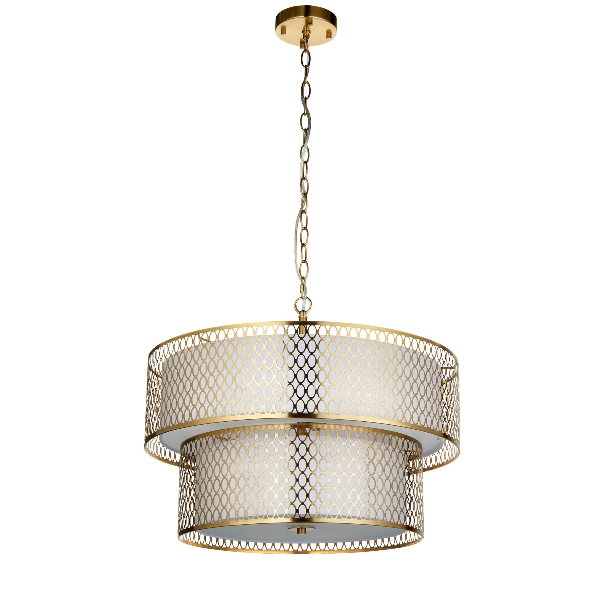 Cortez Gold & White 6 Light Pendant