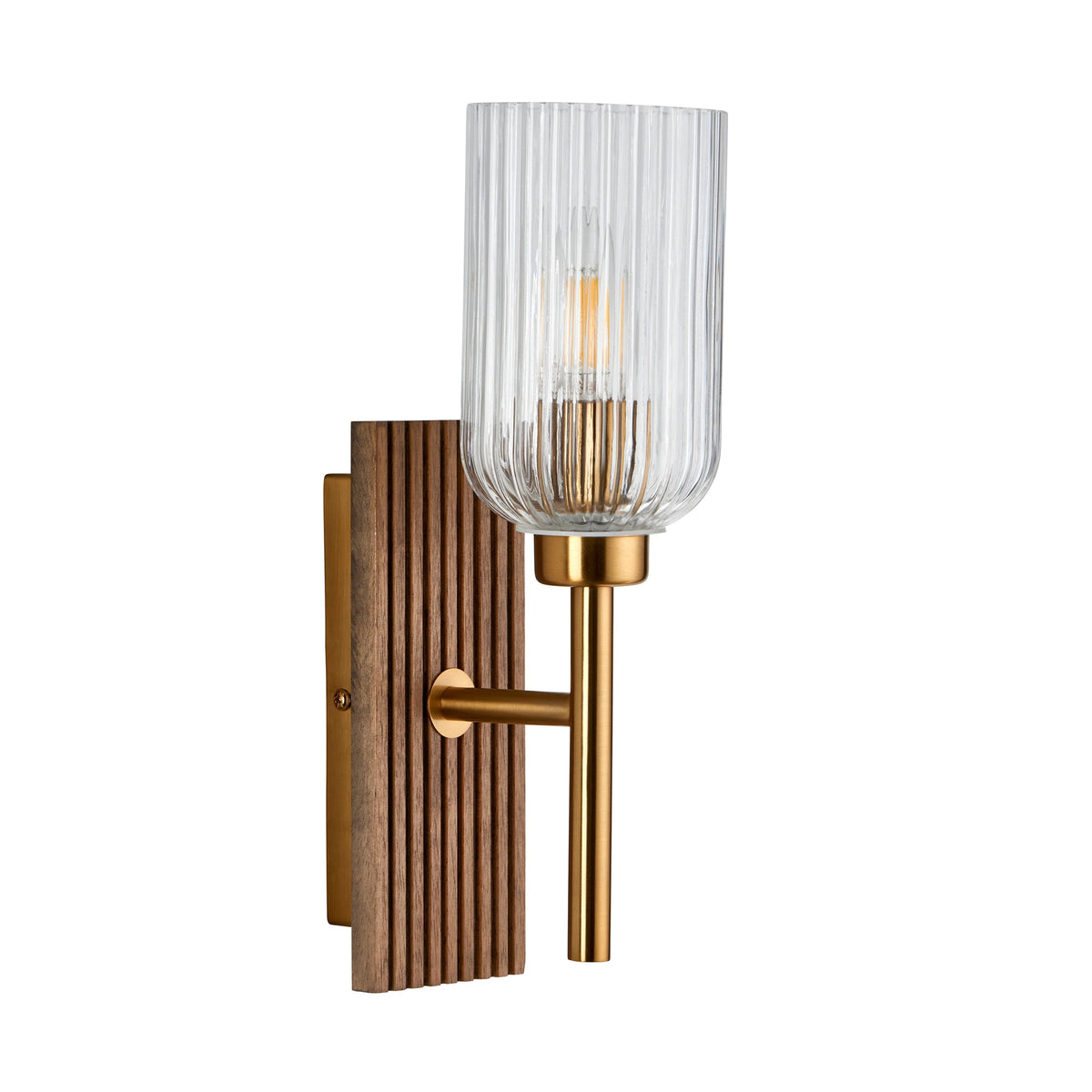 Ambercourt Dark Beechwood & Vintage Brass Wall Light