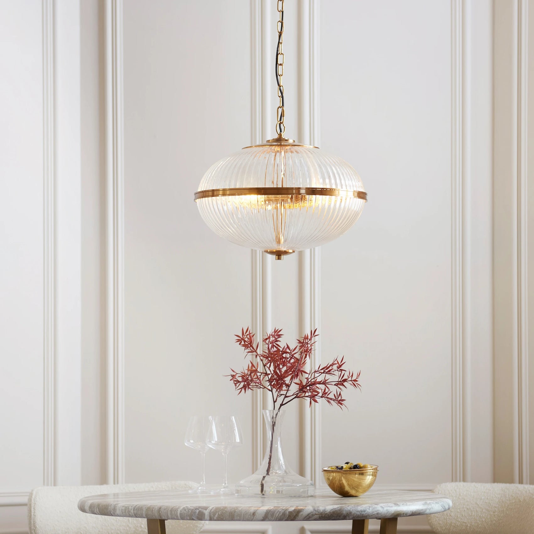 Clarissa Vintage Brass 3 Light Pendant