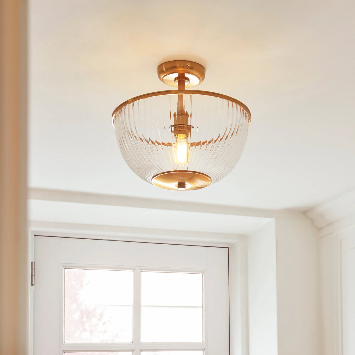 Clarissa Bowl Vintage Brass Ceiling Light