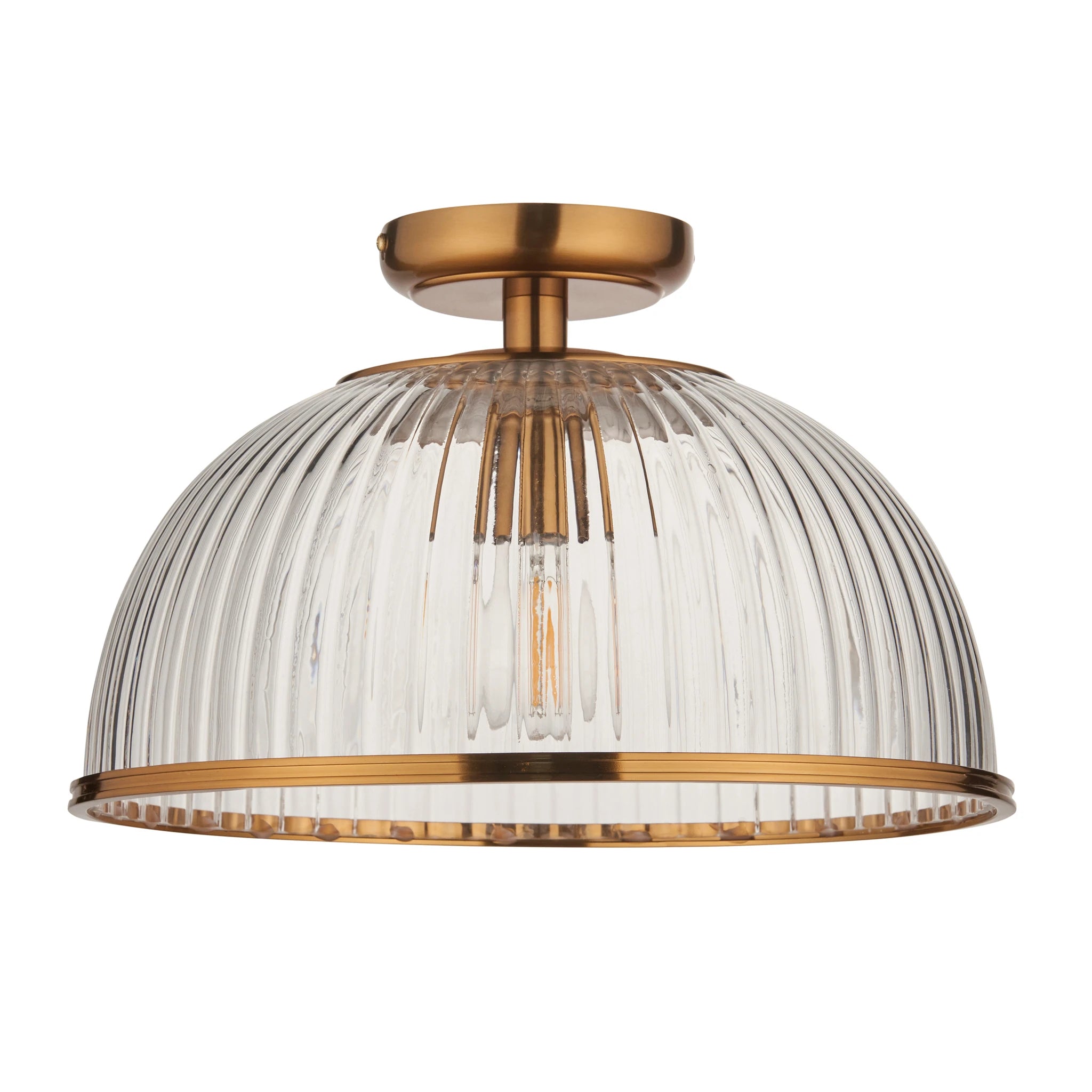 Clarissa Domed Vintage Brass Ceiling Light