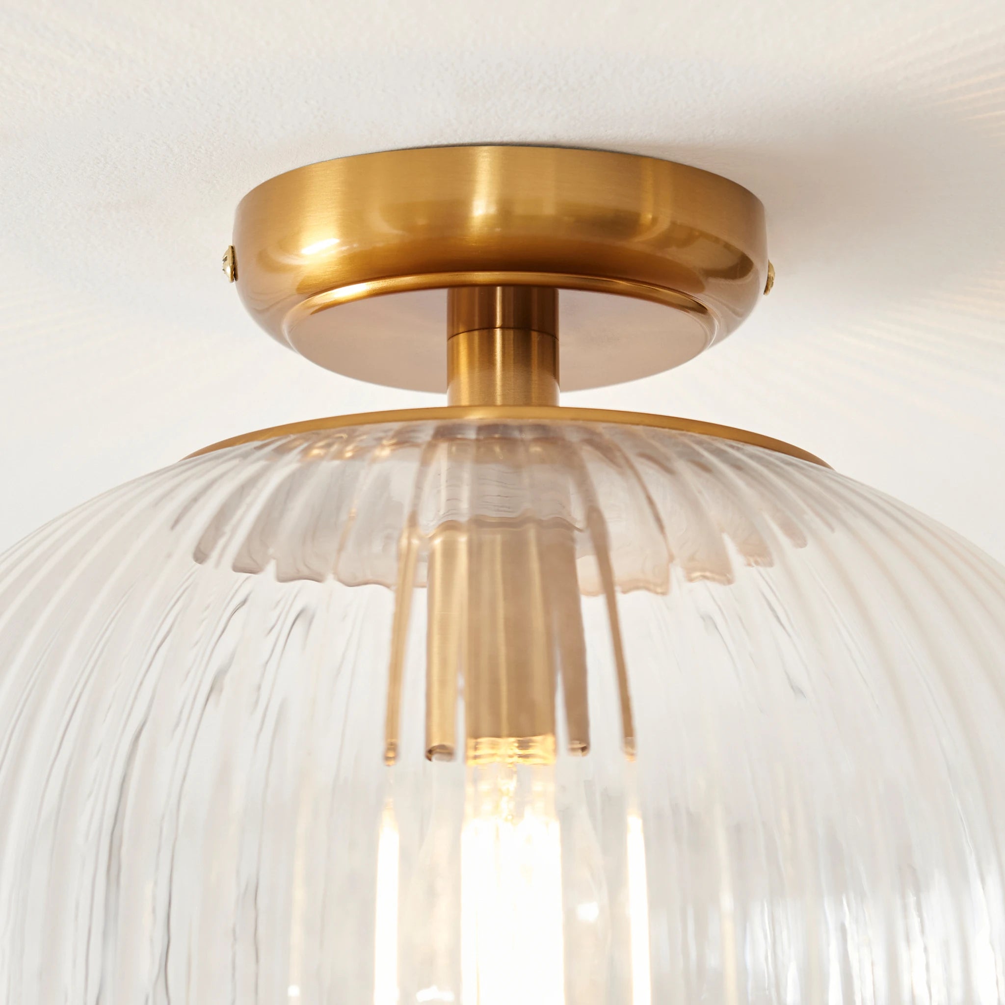 Clarissa Domed Vintage Brass Ceiling Light