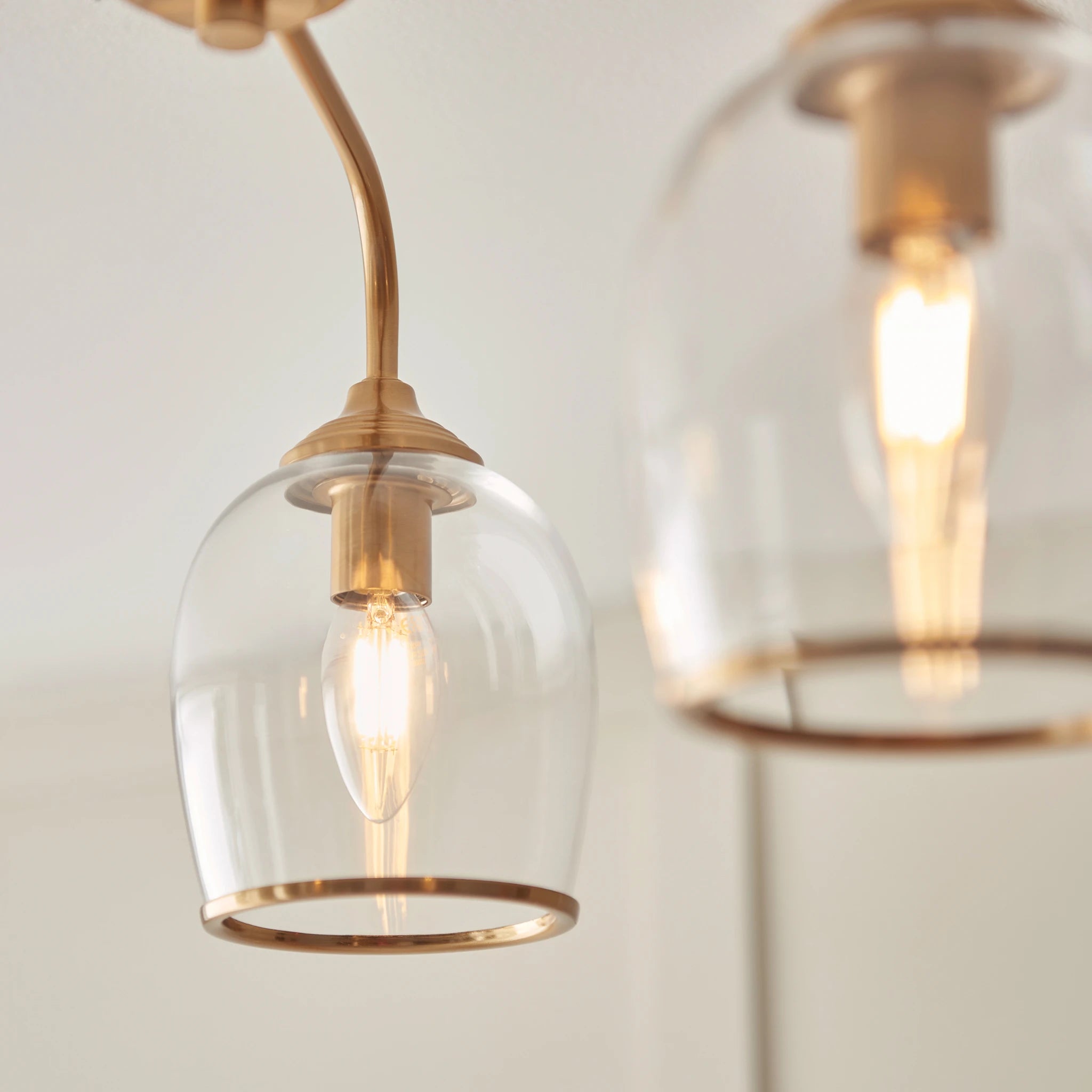 Gramercy Brushed Aged Brass 3 Light Ceiling Light
