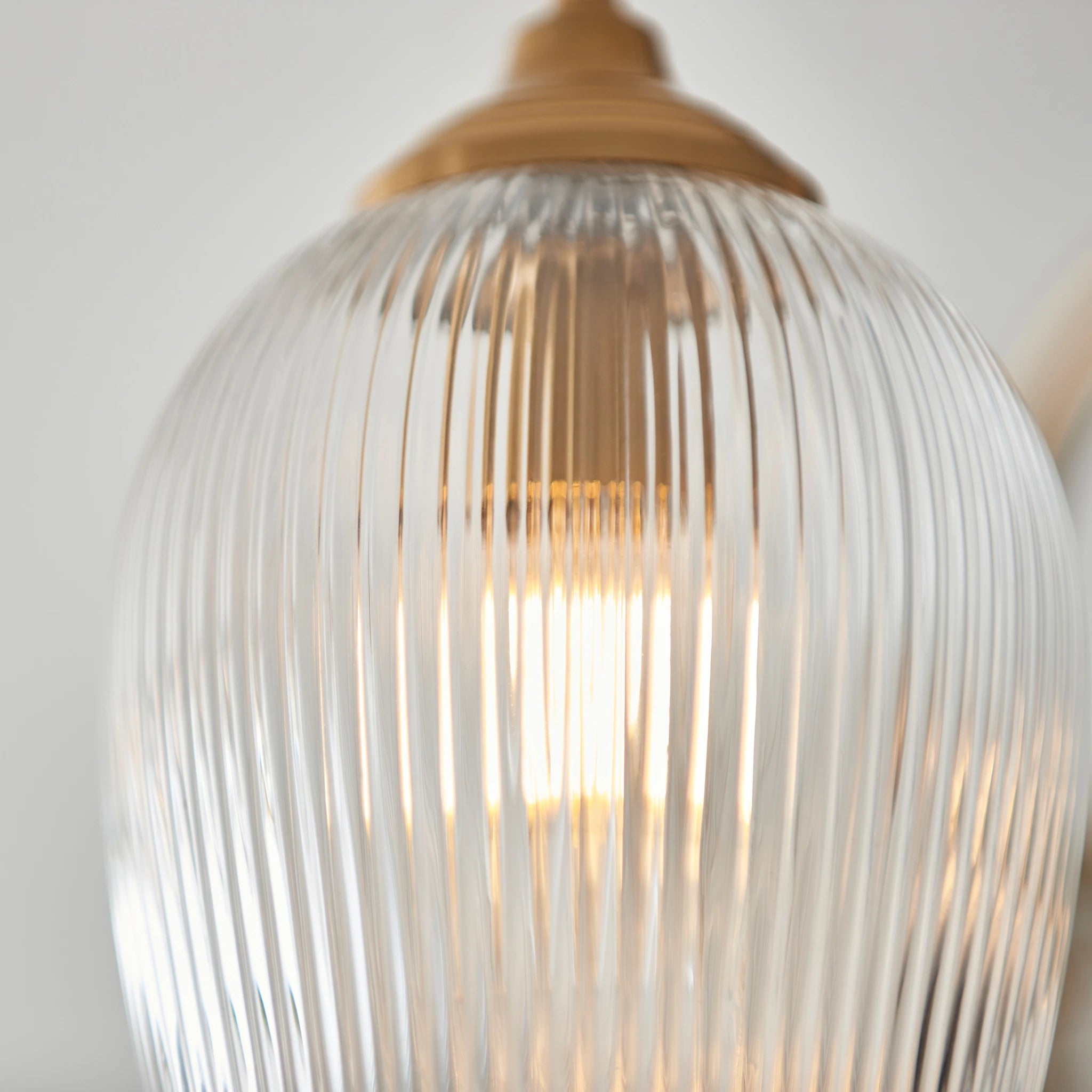 Gramercy Ribbed Brushed Aged Brass 3 Light Ceiling Light