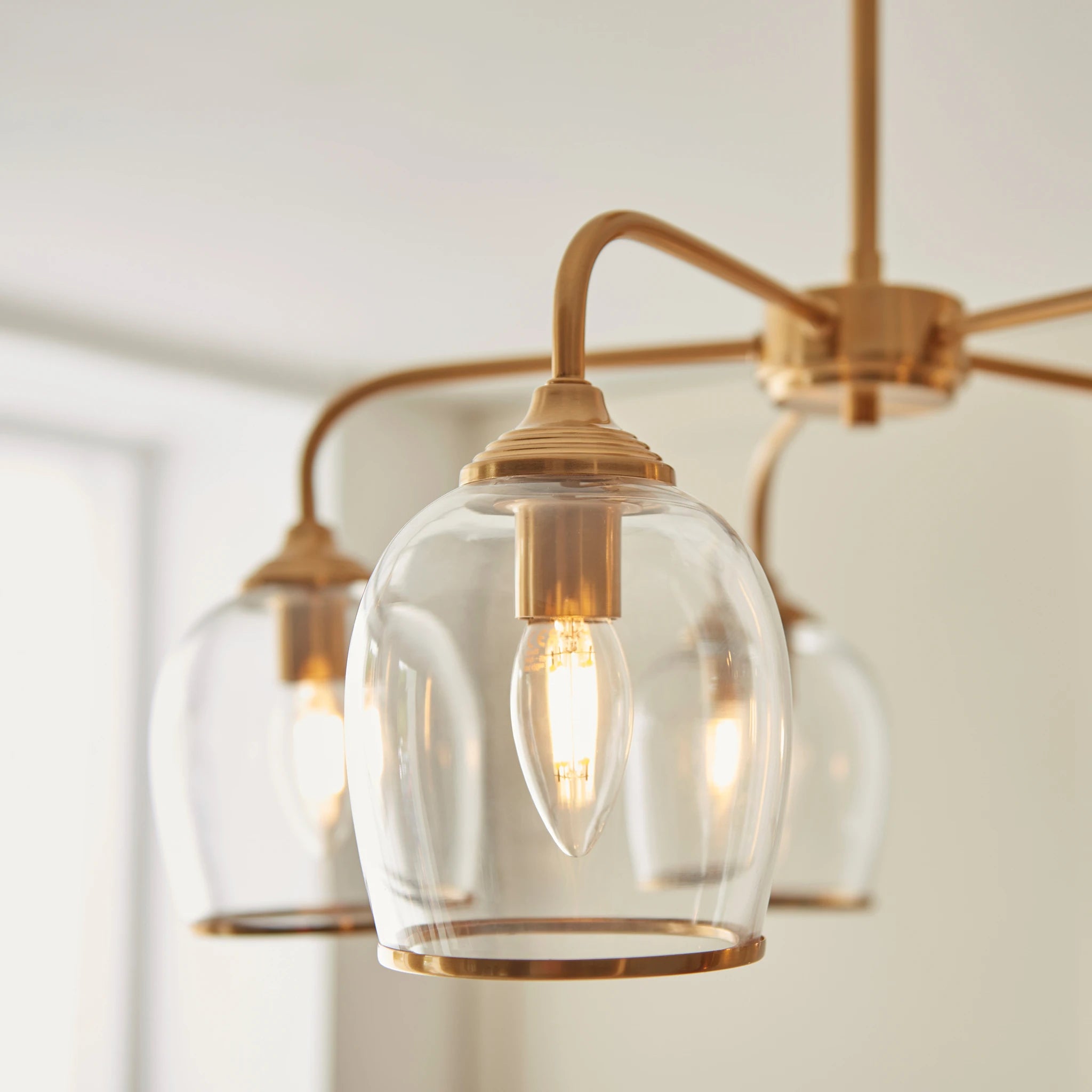 Gramercy Brushed Aged Brass 5 Light Pendant
