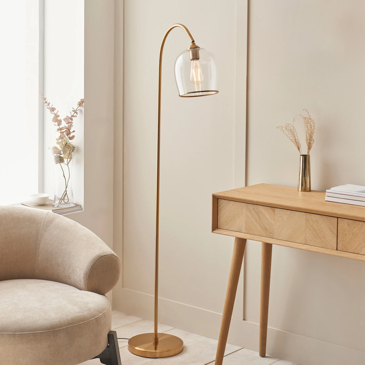 Gramercy Brushed Aged Brass Floor Lamp