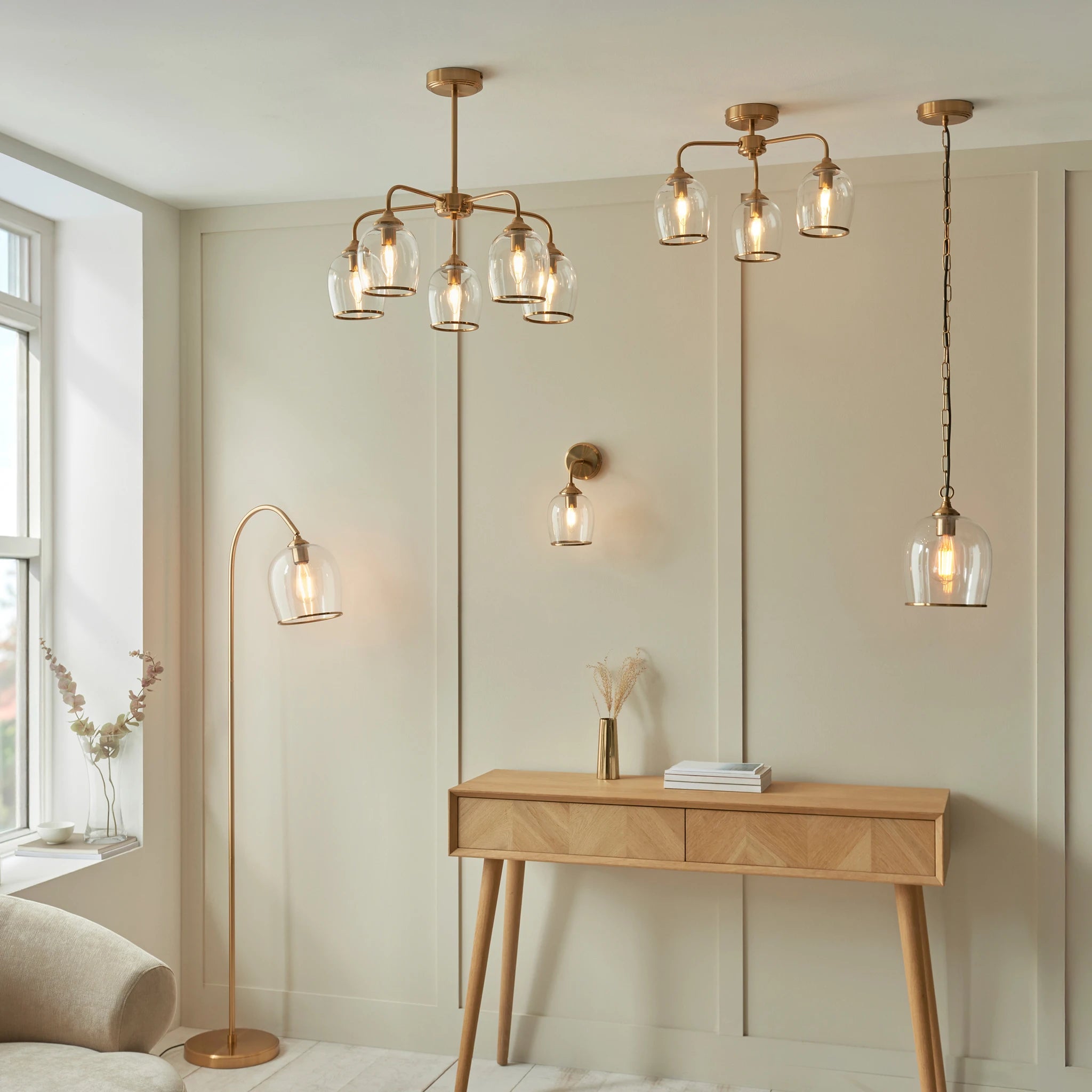 Gramercy Brushed Aged Brass Floor Lamp