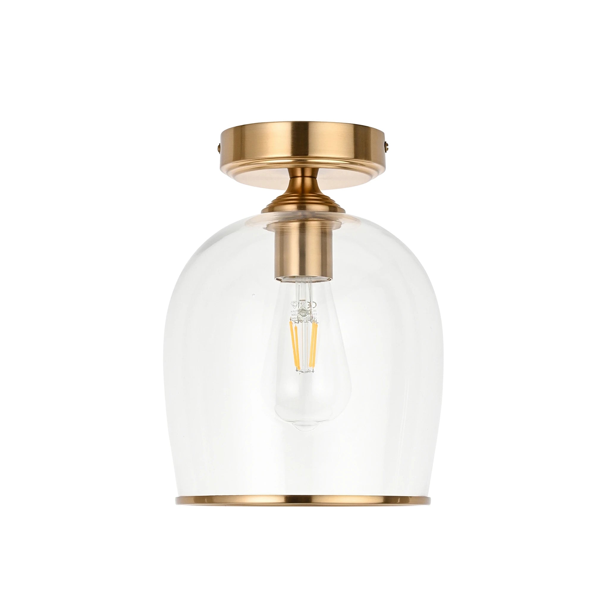 Gramercy Brushed Aged Brass Single Ceiling Light