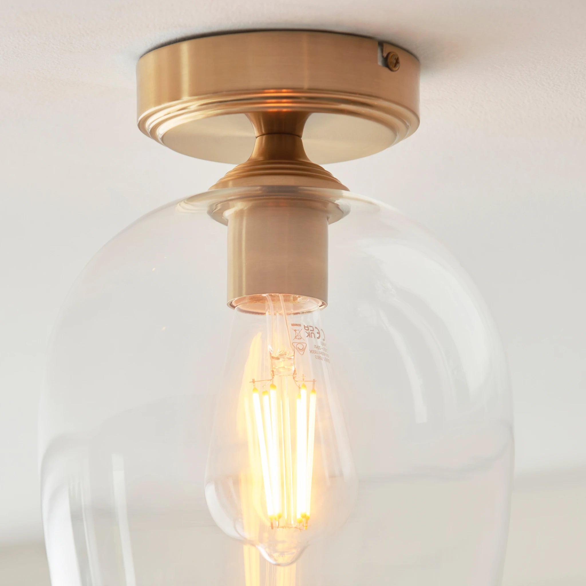 Gramercy Brushed Aged Brass Single Ceiling Light