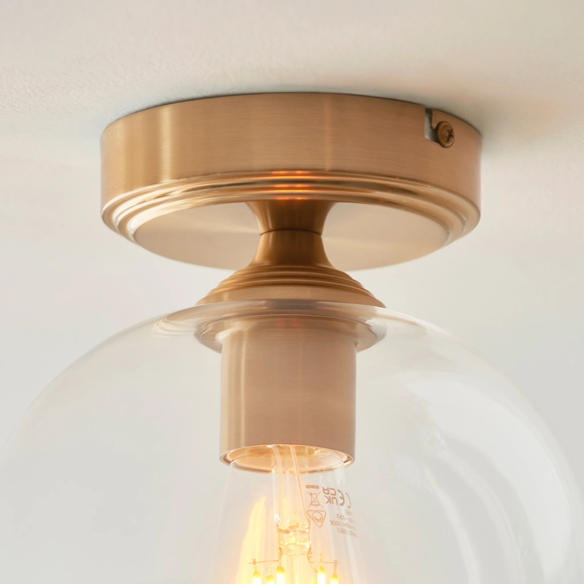 Gramercy Brushed Aged Brass Single Ceiling Light