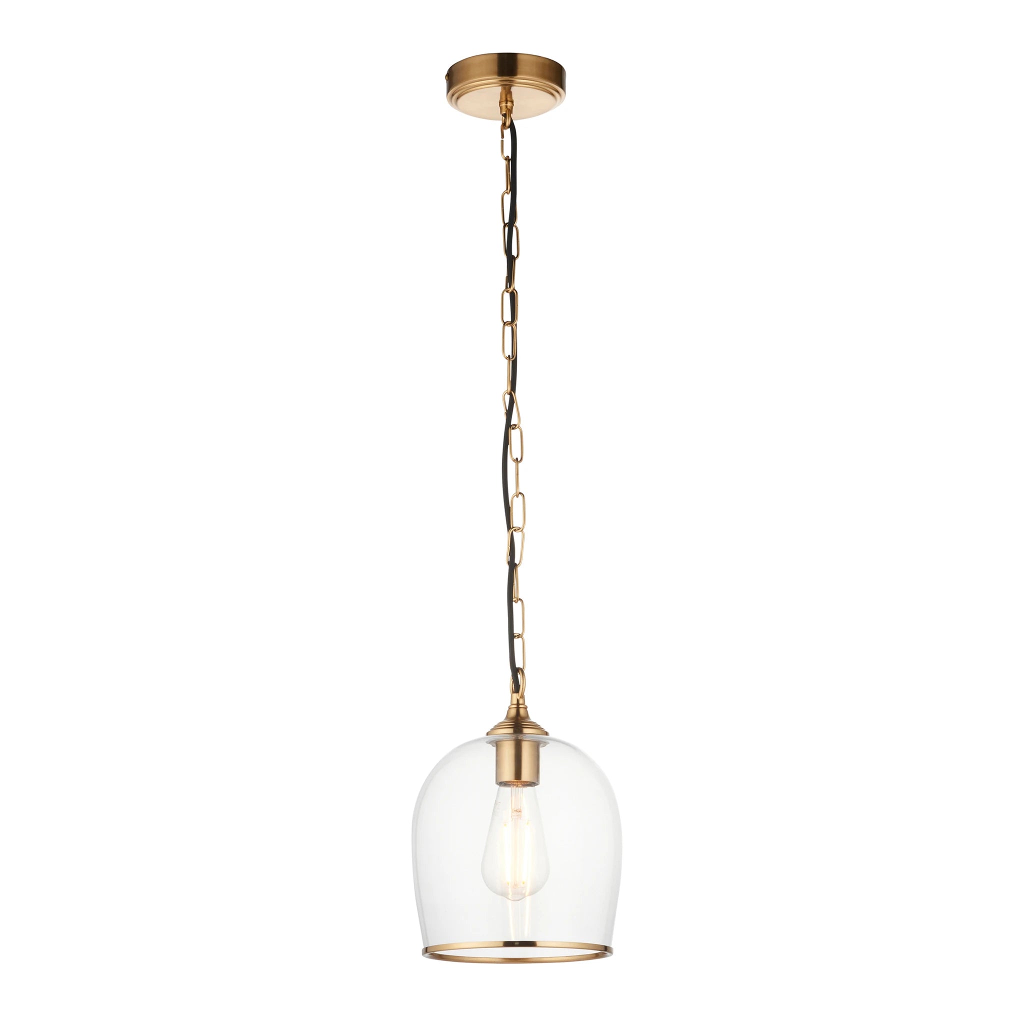 Gramercy Brushed Aged Brass Single Pendant Light