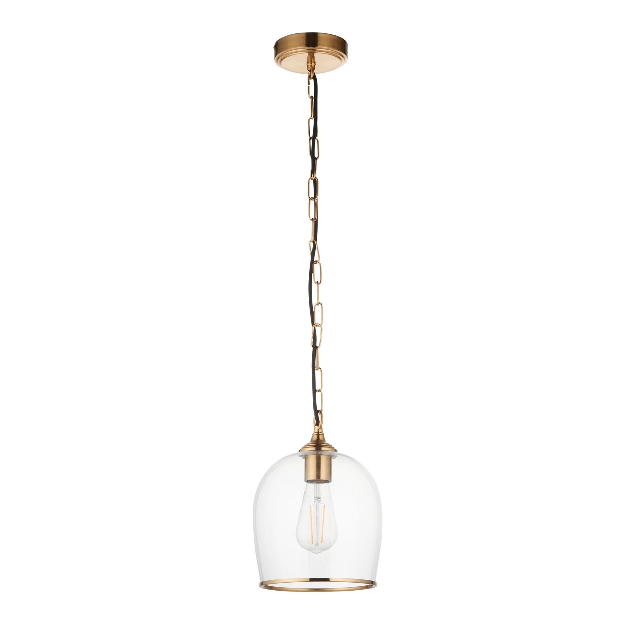Gramercy Brushed Aged Brass Single Pendant Light