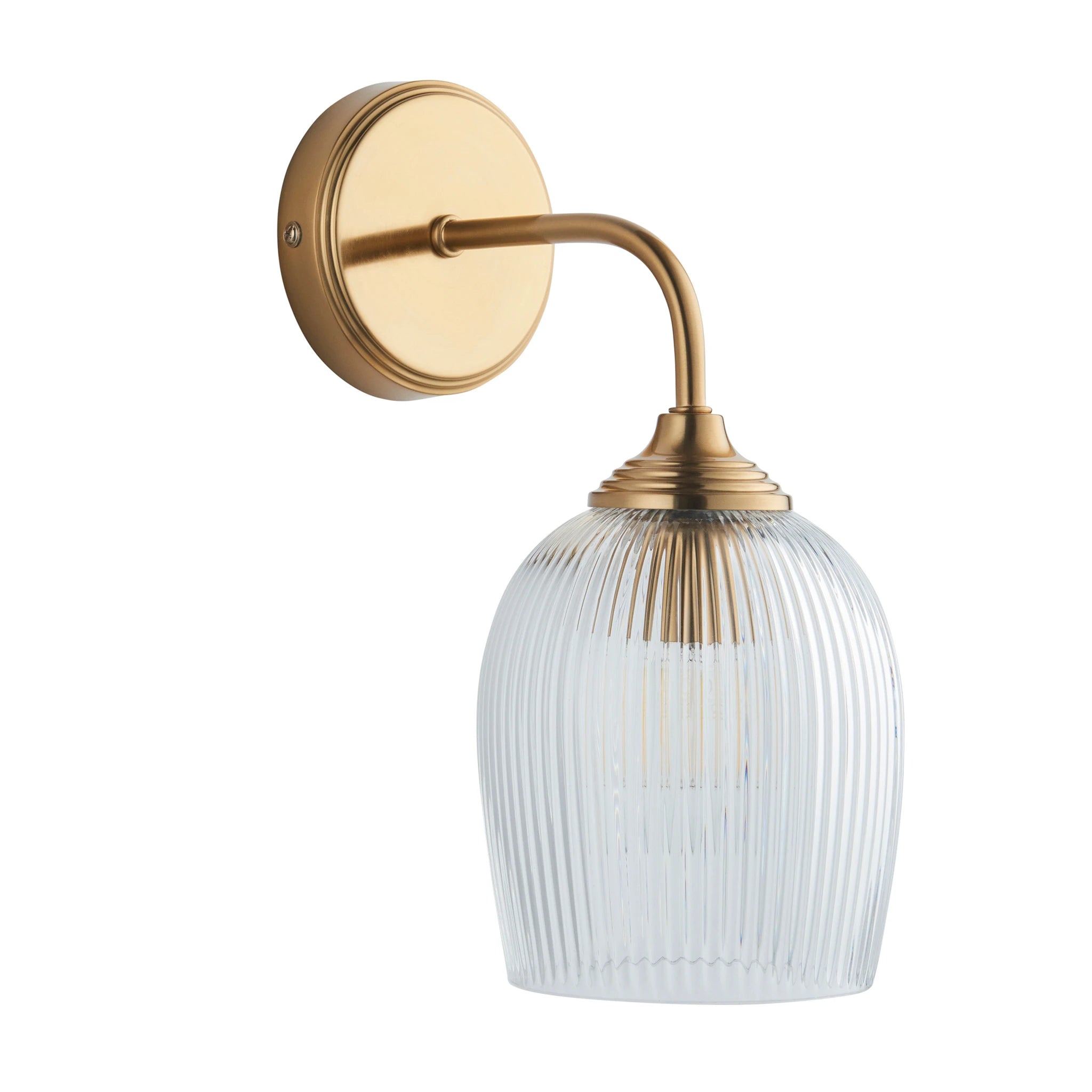 Gramercy Ribbed Brushed Aged Brass Wall Light