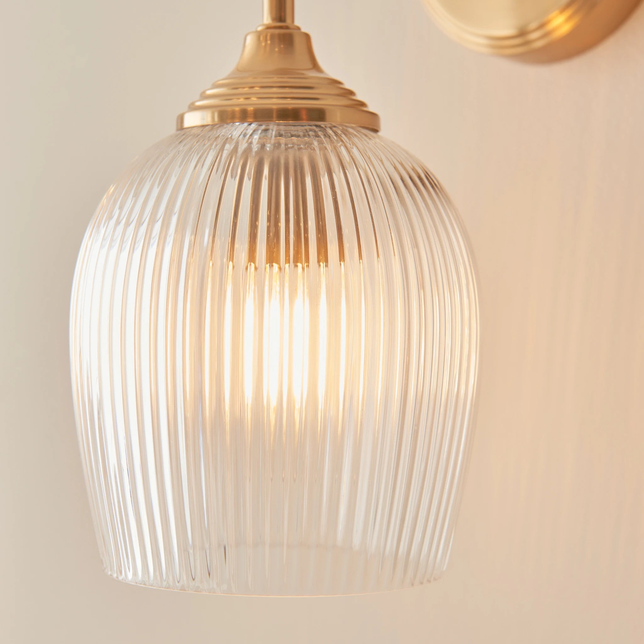 Gramercy Ribbed Brushed Aged Brass Wall Light
