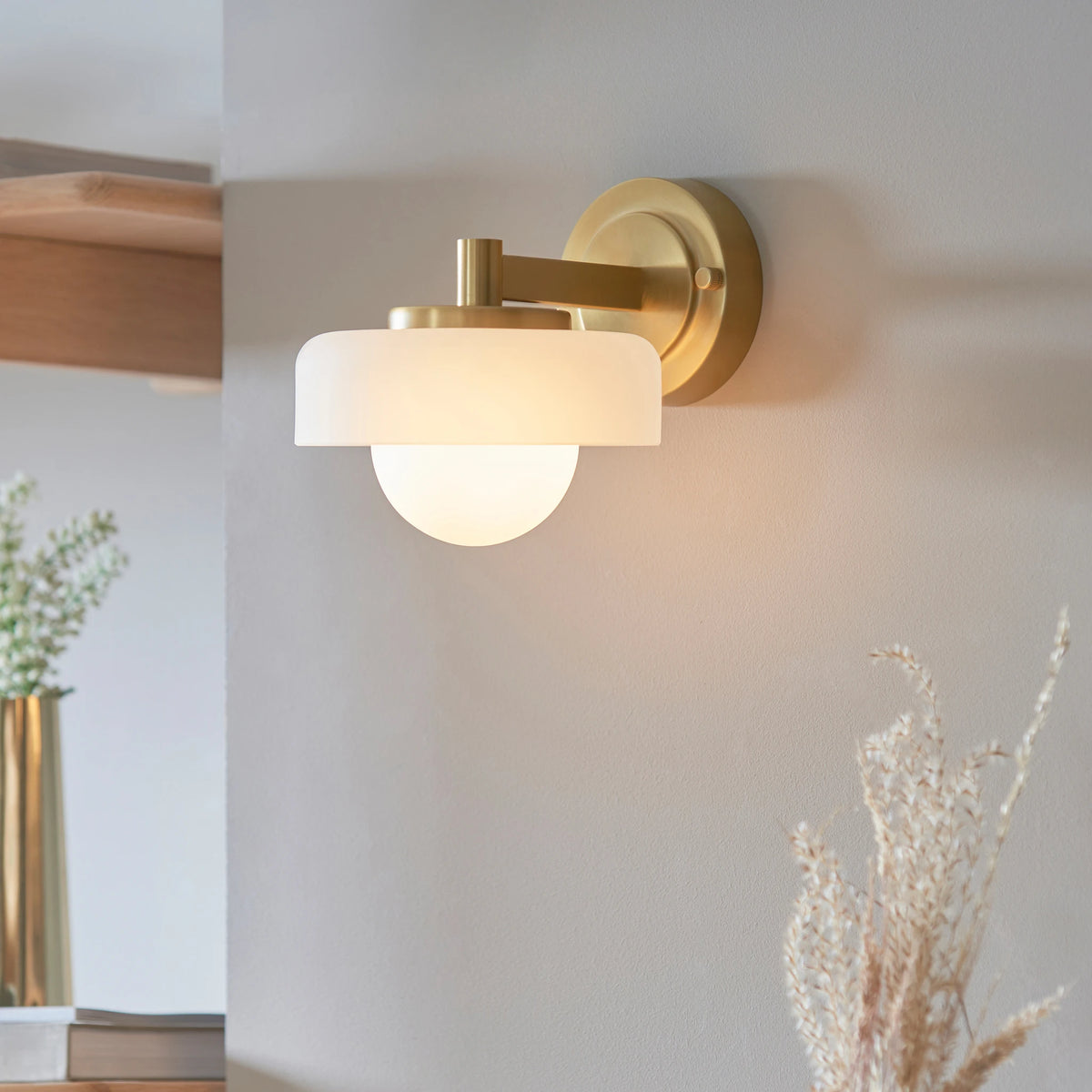 Aldric Brushed Aged Brass Wall Light