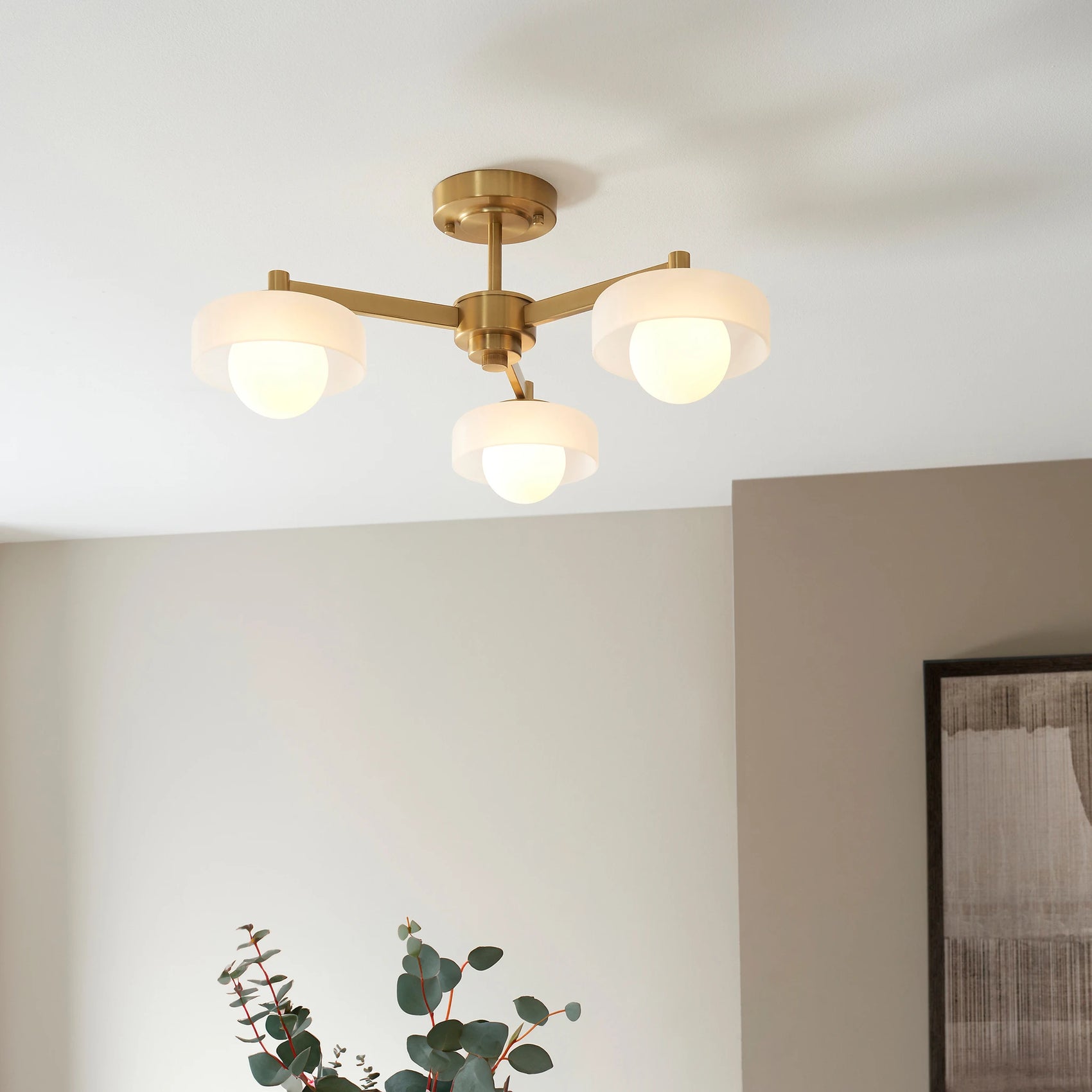Aldric Brushed Aged Brass Ceiling Light
