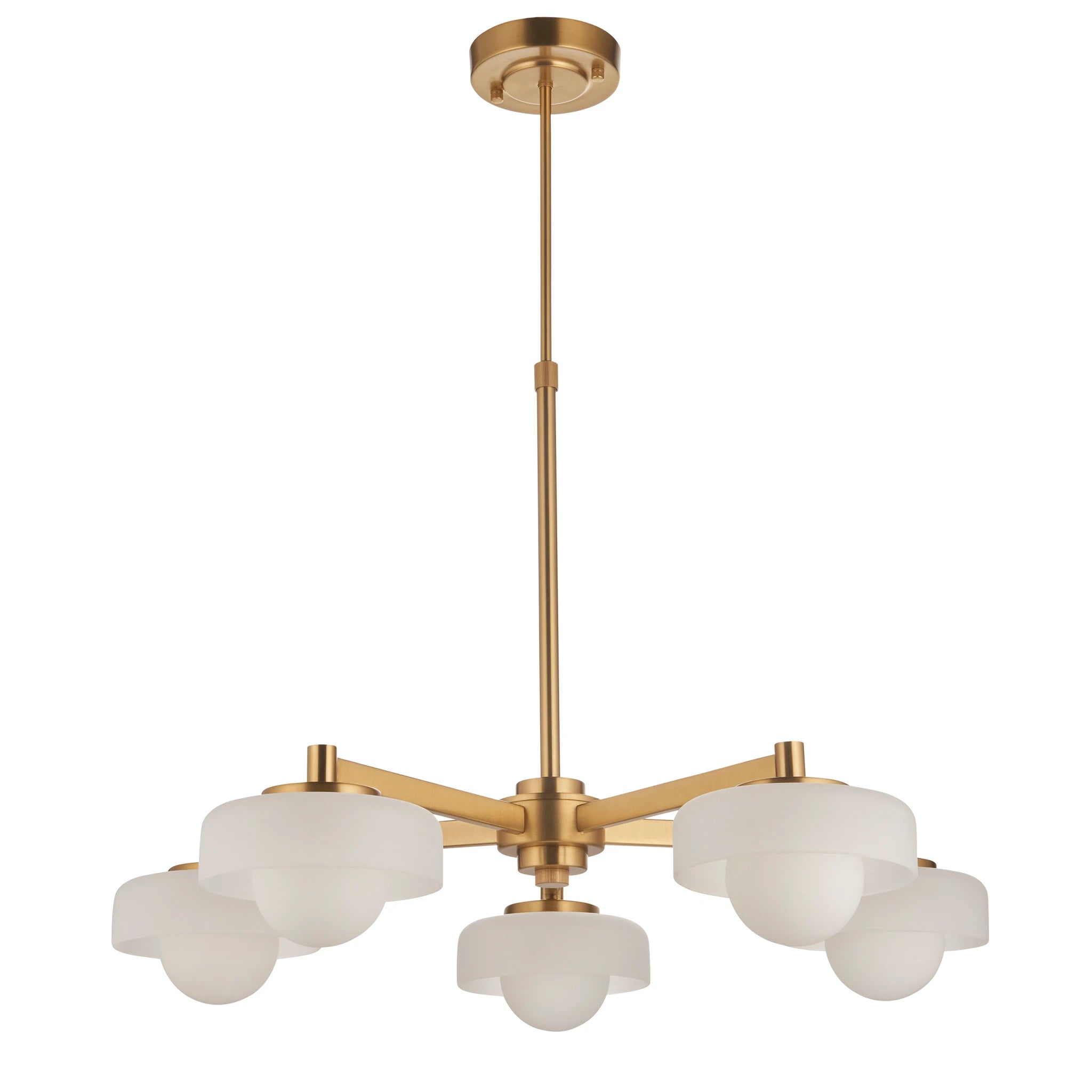 Aldric Brushed Aged Brass 5 Light Pendant