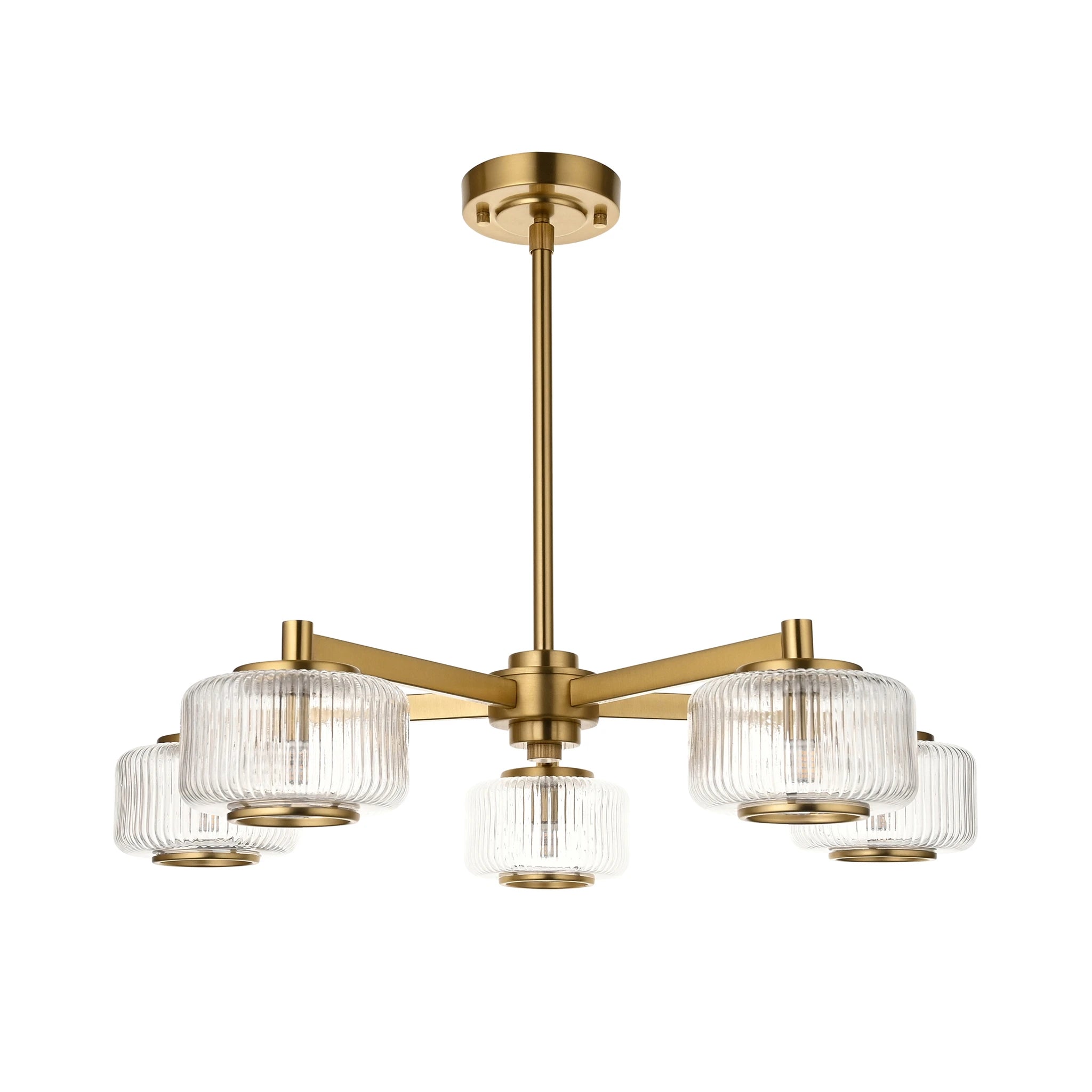 Rosalie Brushed Aged Brass 5 Light Pendant