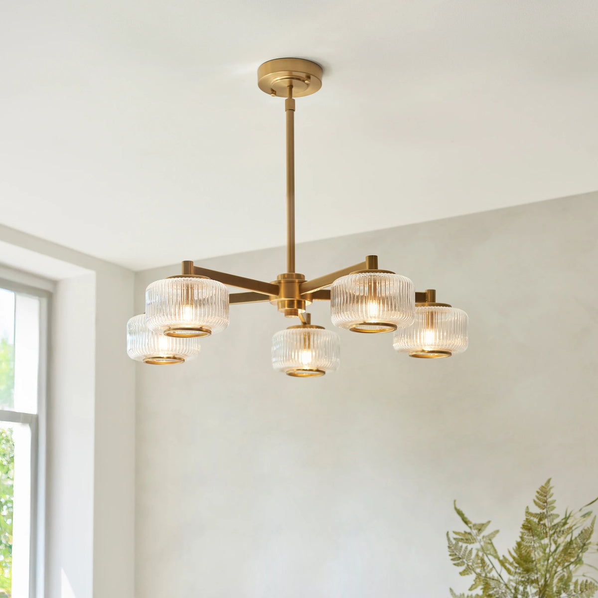 Rosalie Brushed Aged Brass 5 Light Pendant