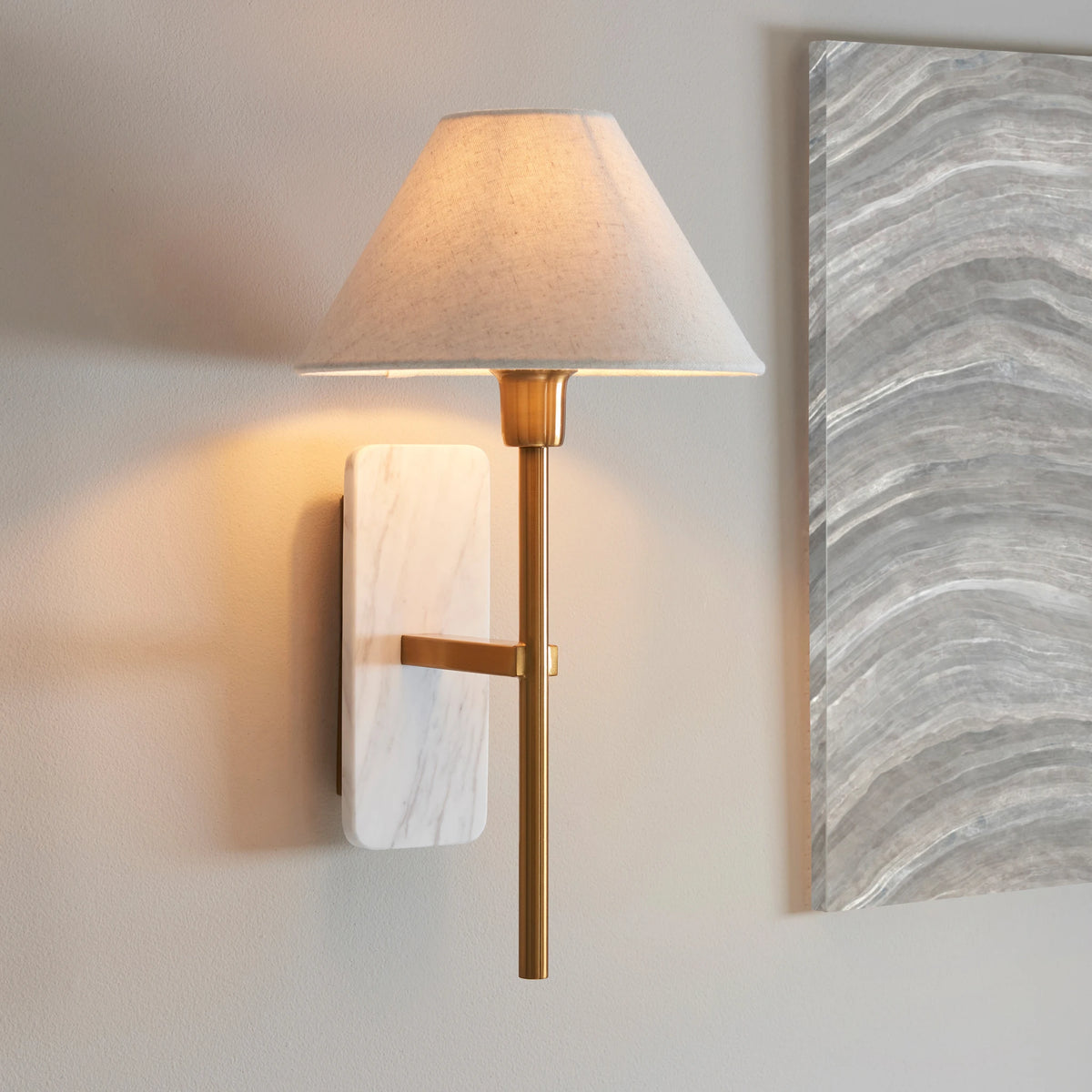 Pietrana White Volakas Marble Wall Light