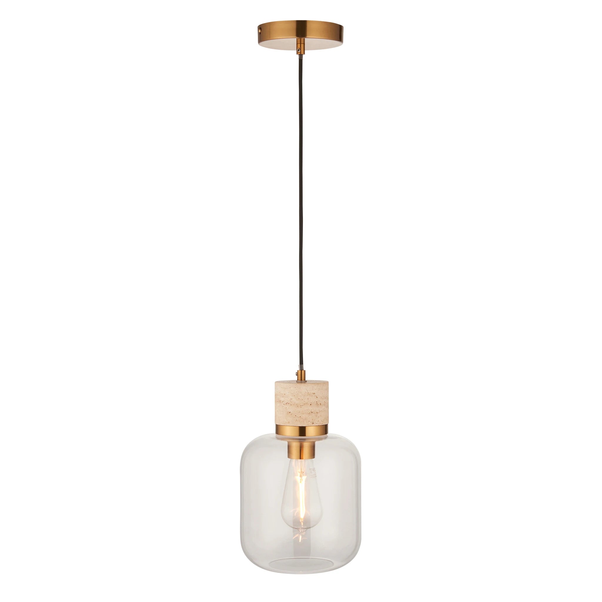 Marmora Natural Travertine Single Pendant Light