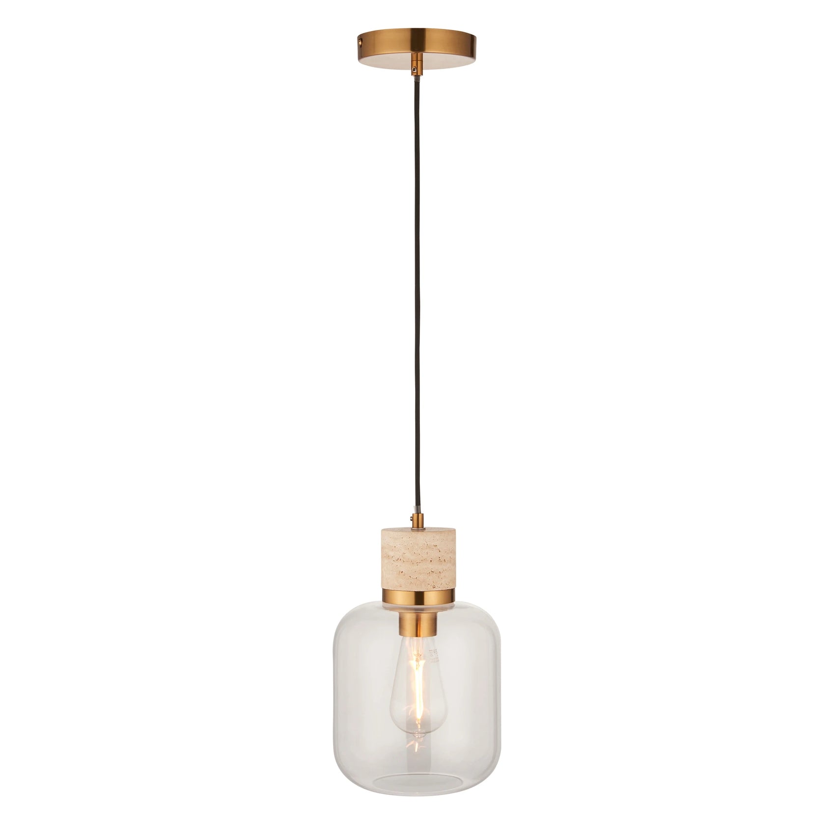 Marmora Natural Travertine Single Pendant Light