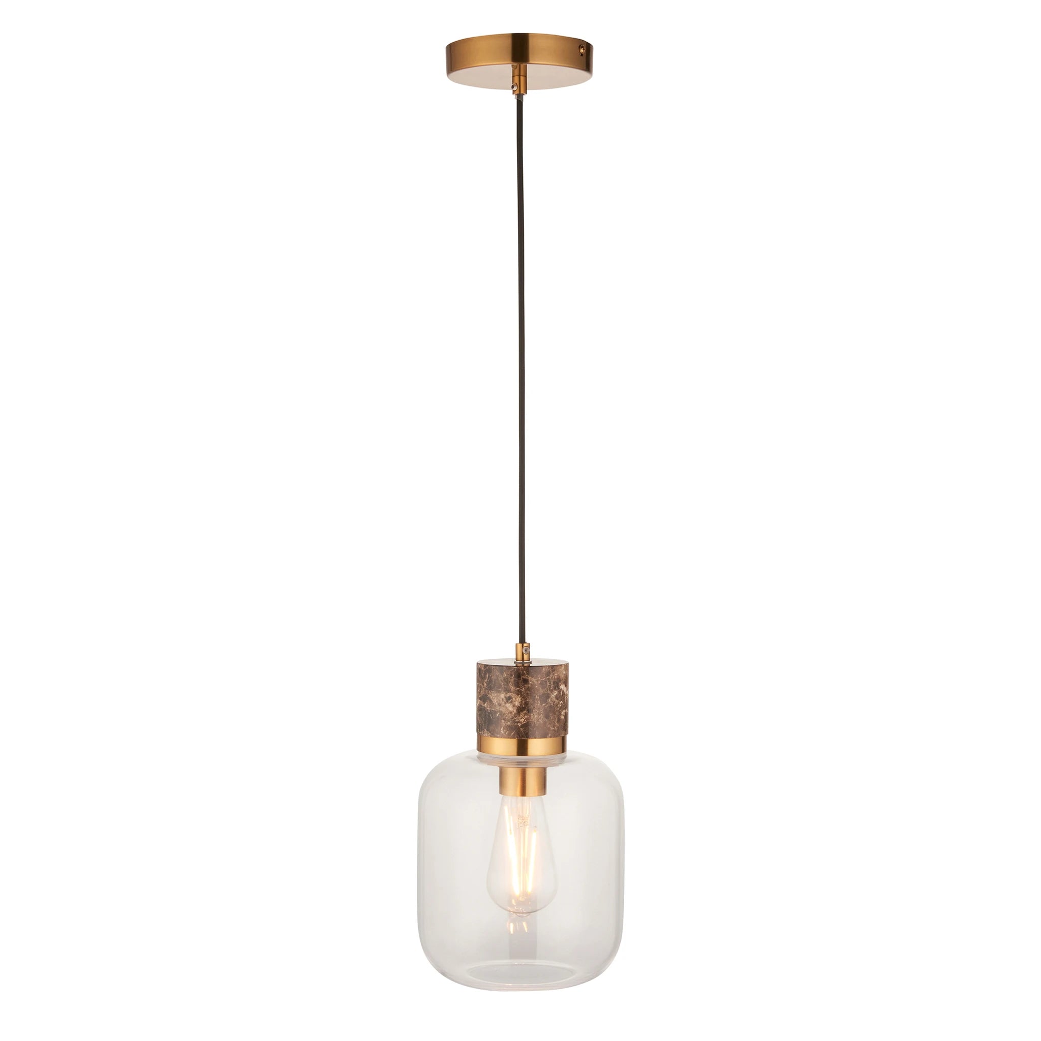 Marmora Dark Brown Emperador Marble Single Pendant Light