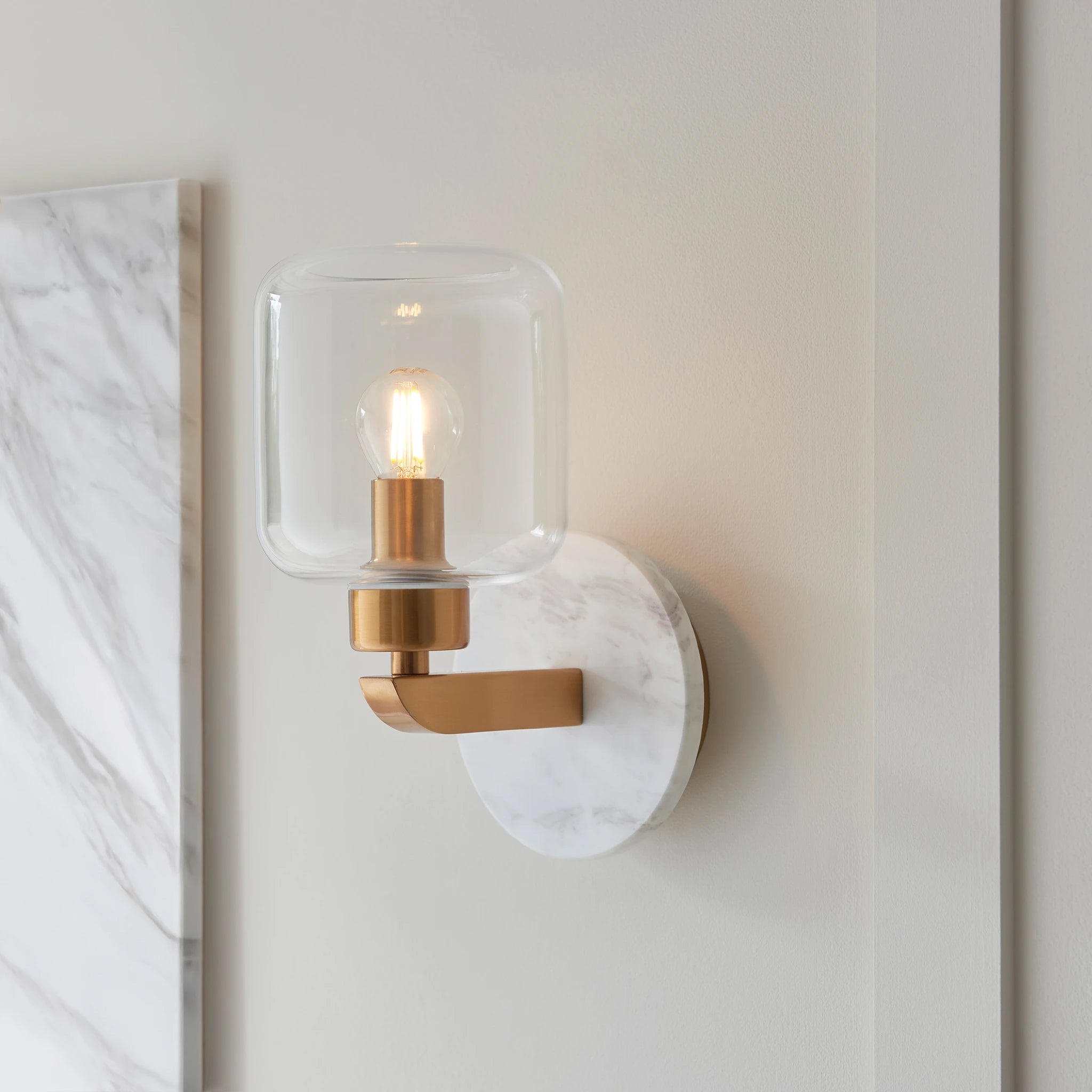 Marmora White Volakas Marble Wall Light