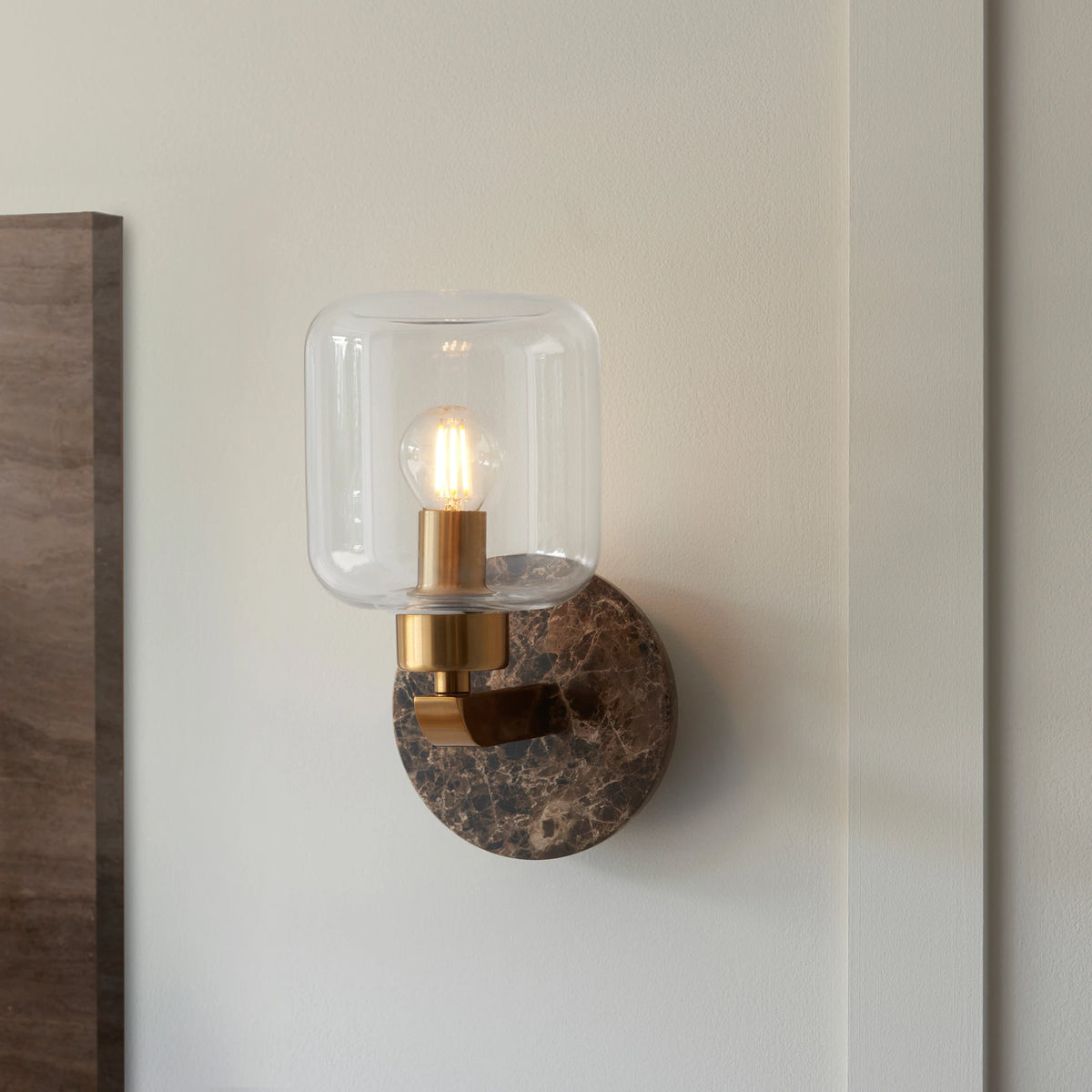 Marmora Dark Brown Emperador Marble Wall Light