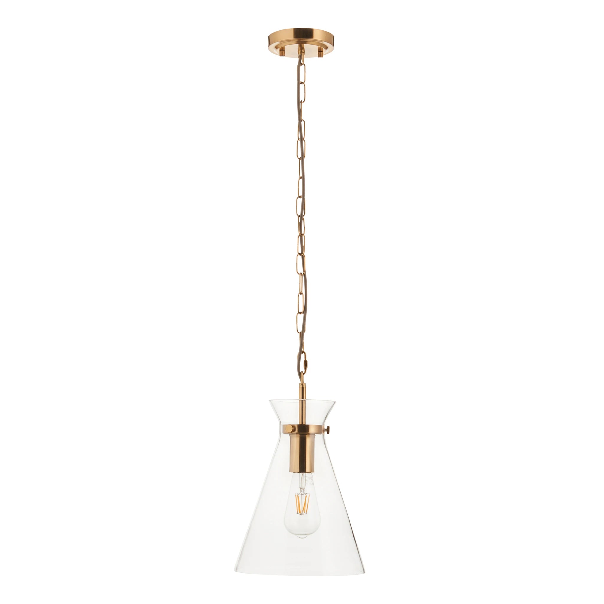 Lunetta Brushed Aged Brass Pendant Light